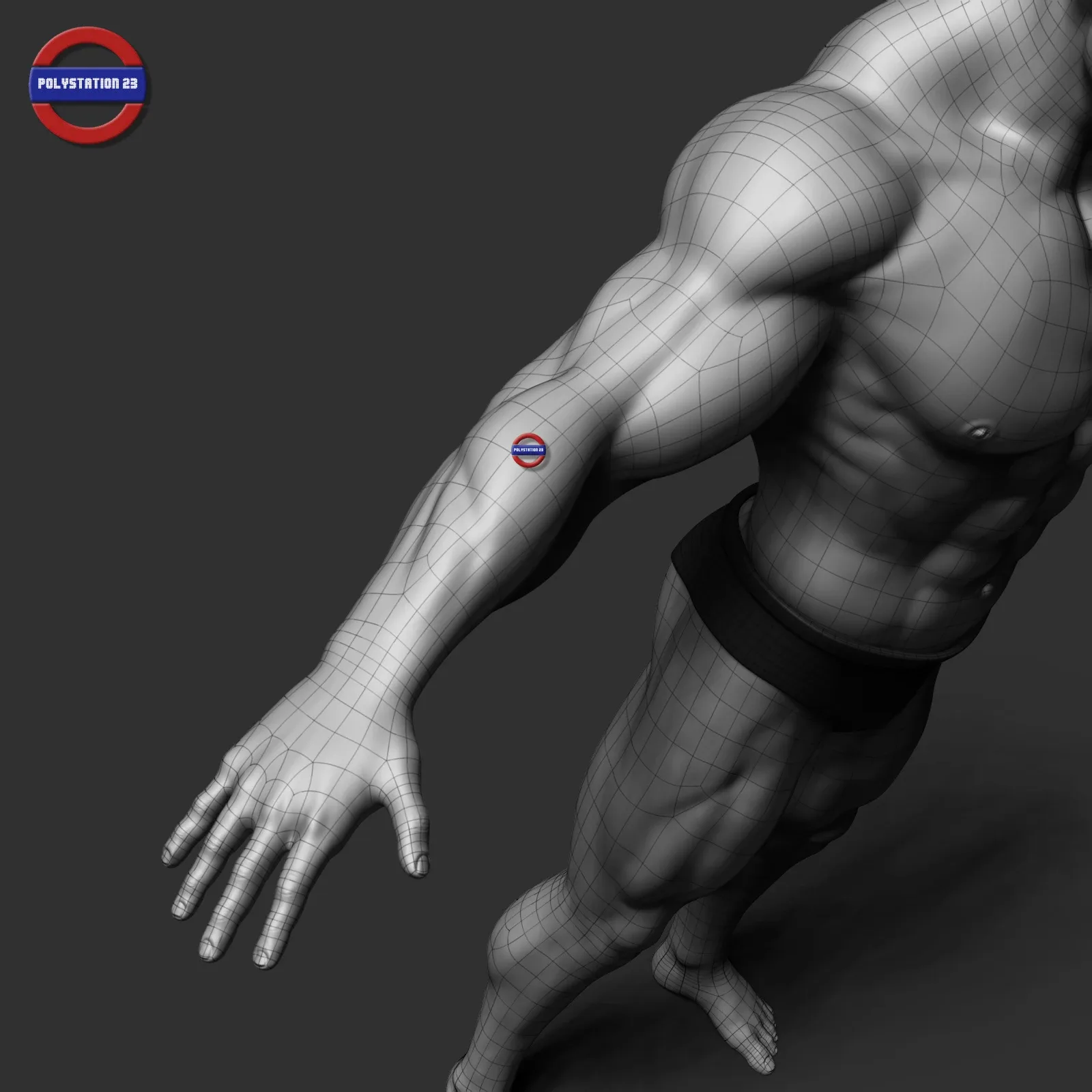 cartoon stylized male body v1 zbrush highpoly