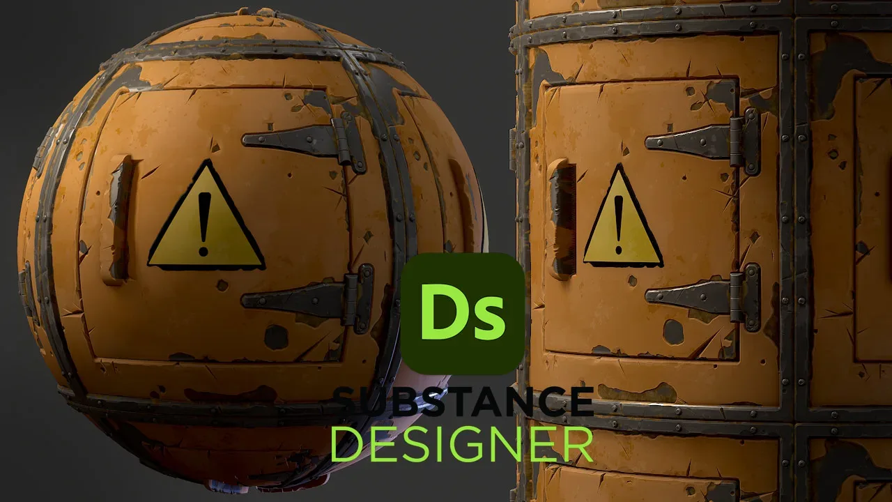 Stylized Painted Metal - Substance 3D Designer + Sbsar File