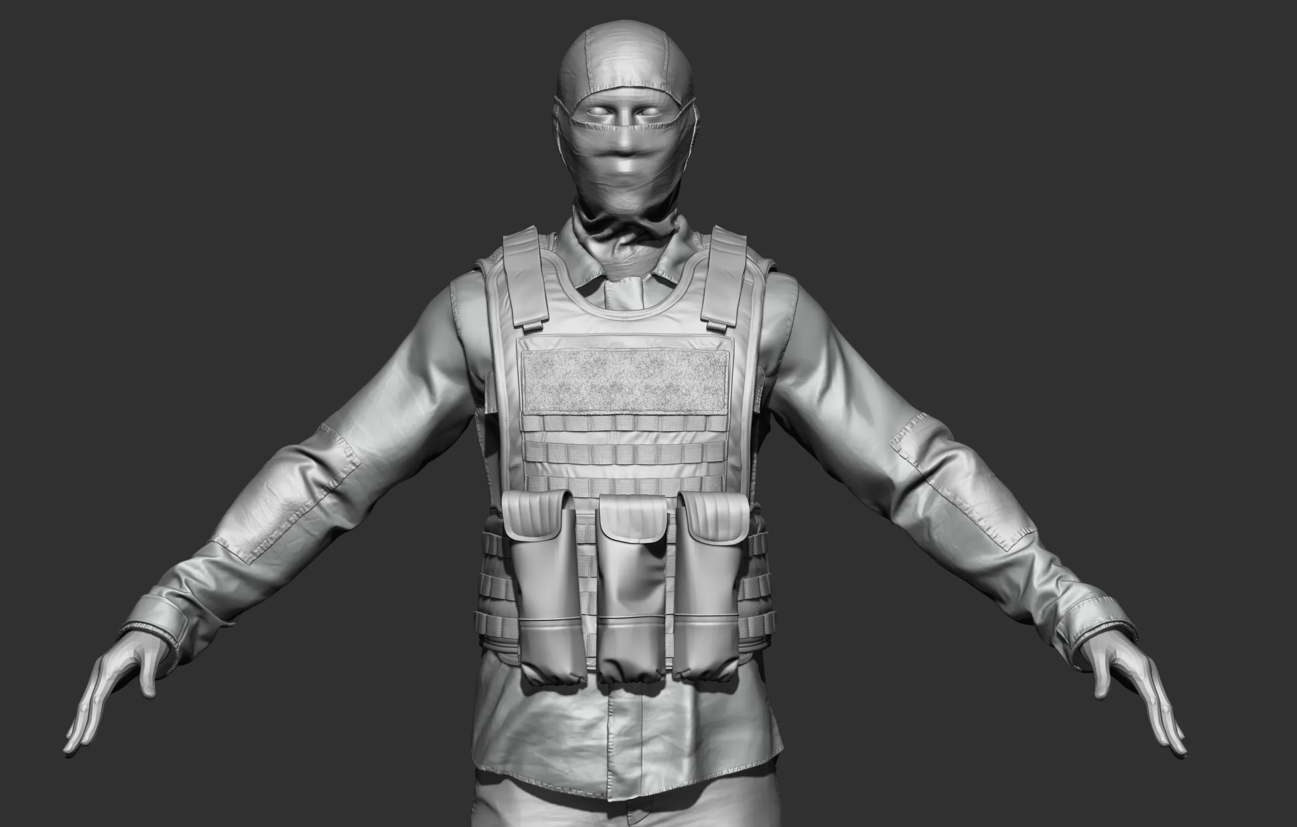Soldier Outfit Highpoly sculpt