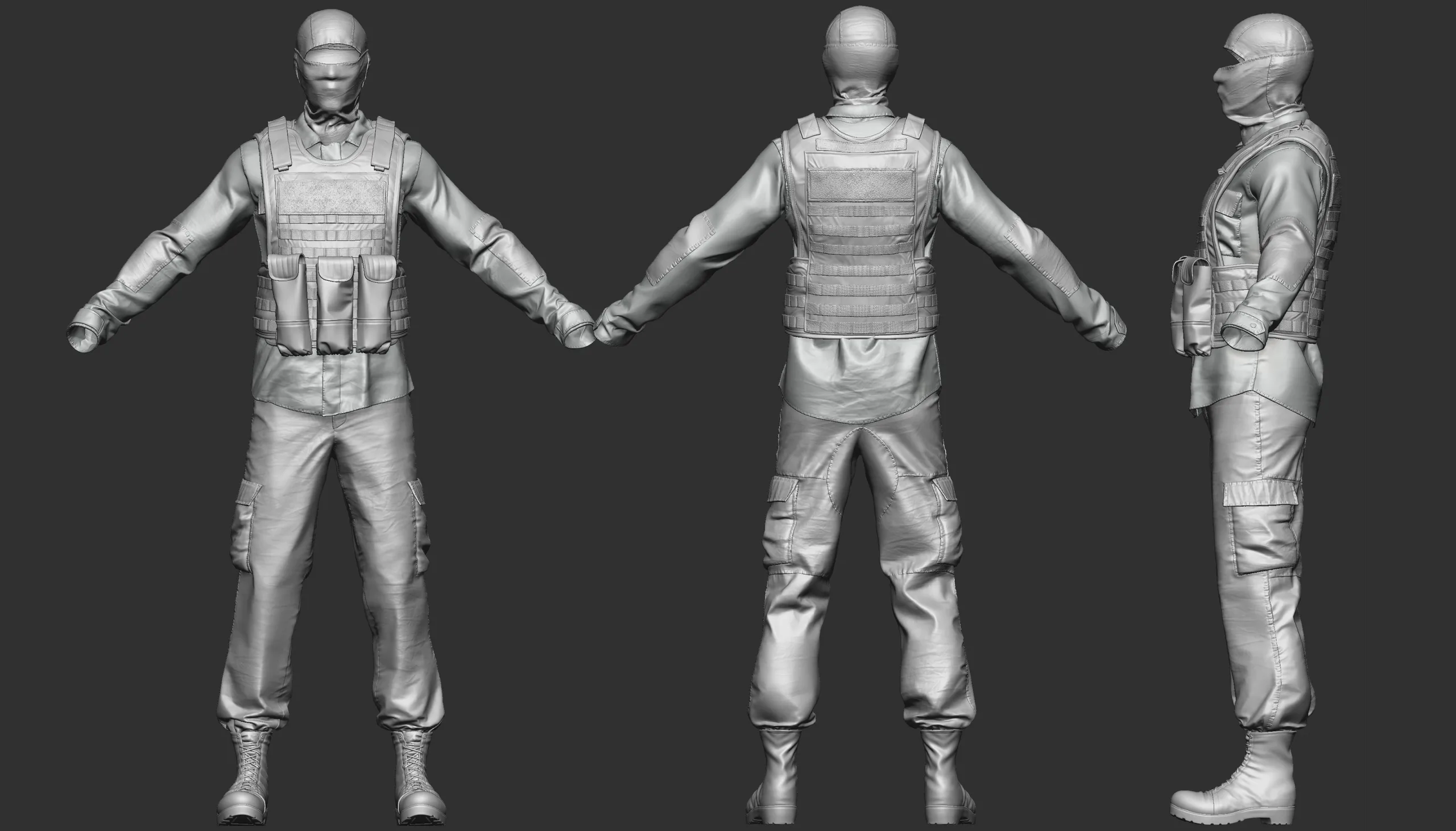Soldier Outfit Highpoly sculpt