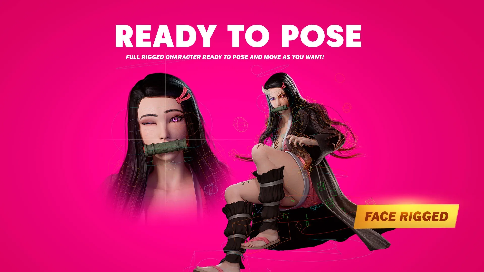 Nezuko Kamado - Game Ready - Low Poly Low-poly 3D model