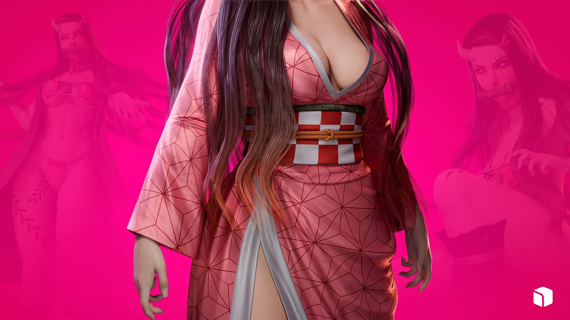 Nezuko Kamado - Game Ready - Low Poly Low-poly 3D model