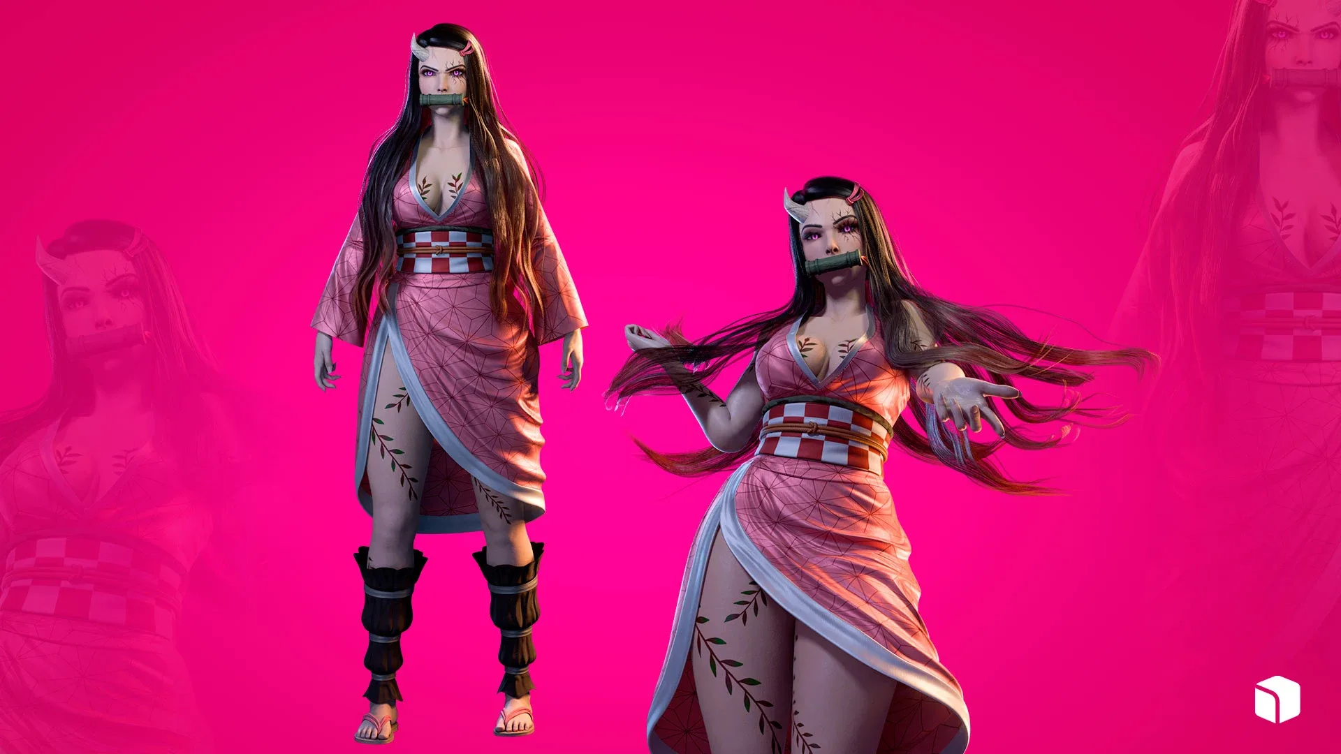 Nezuko Kamado - Game Ready - Low Poly Low-poly 3D model