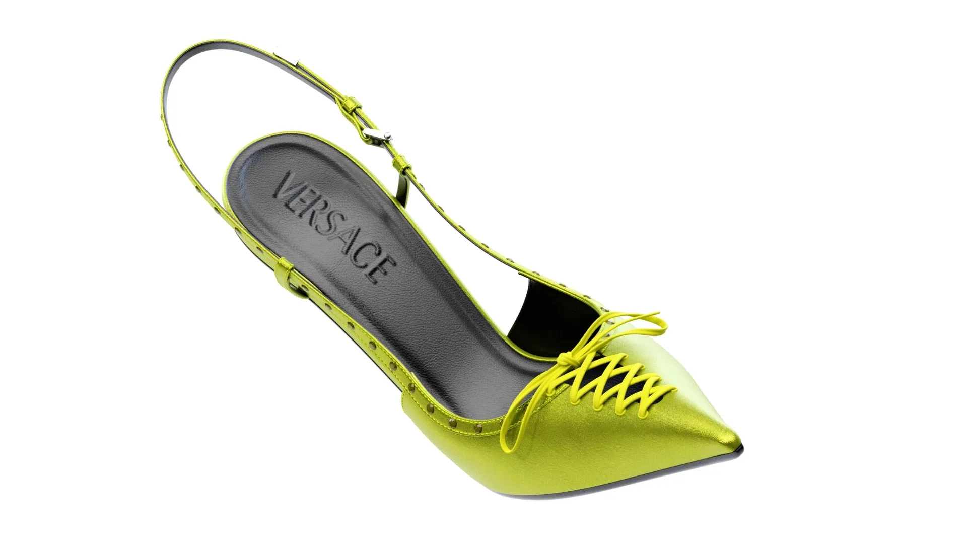 Versace Laced Pin Point Slingback Pumps