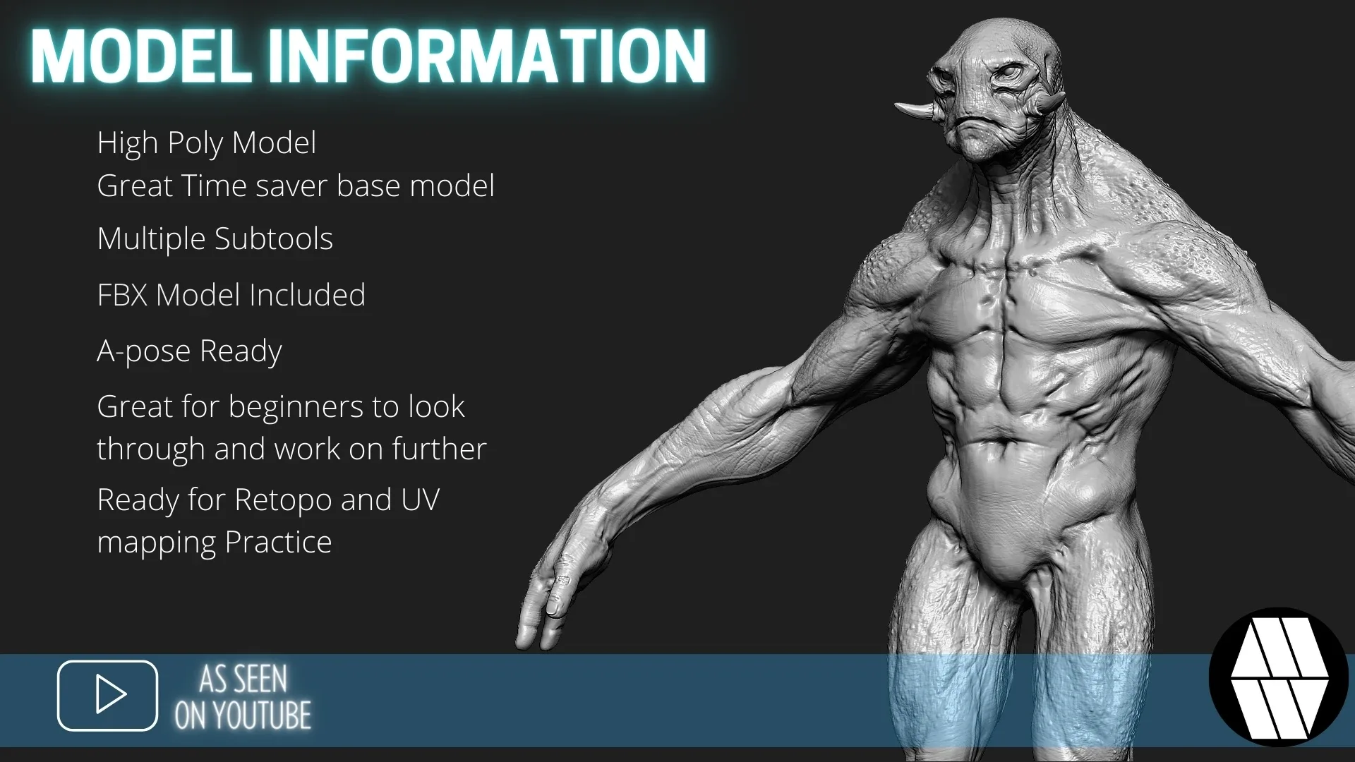 ZBrush Model: Alien Troll High Poly ZTL & FBX