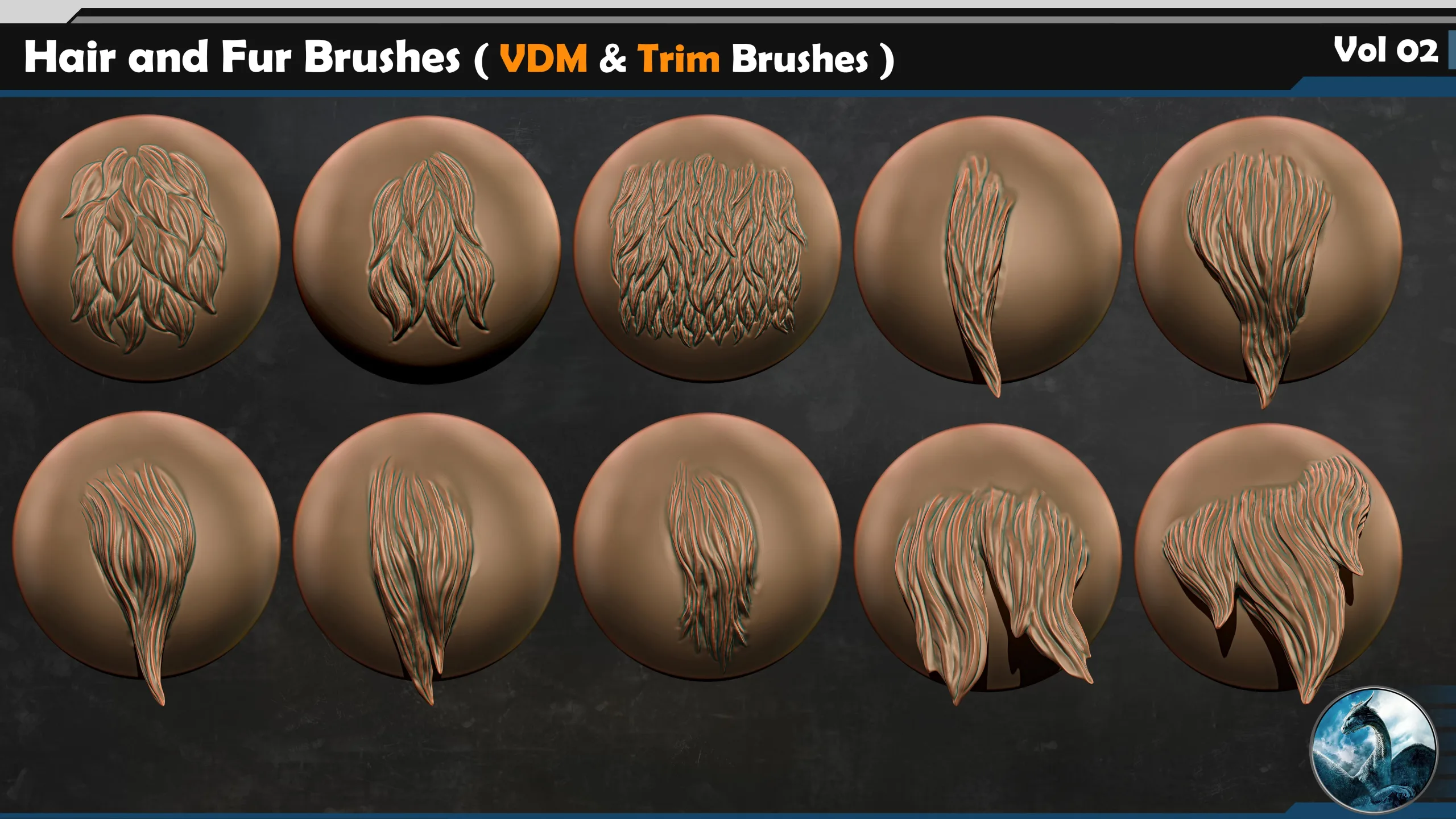 Hair and Fur Brushes ( VDM & Trim Brushes ) Vol 02