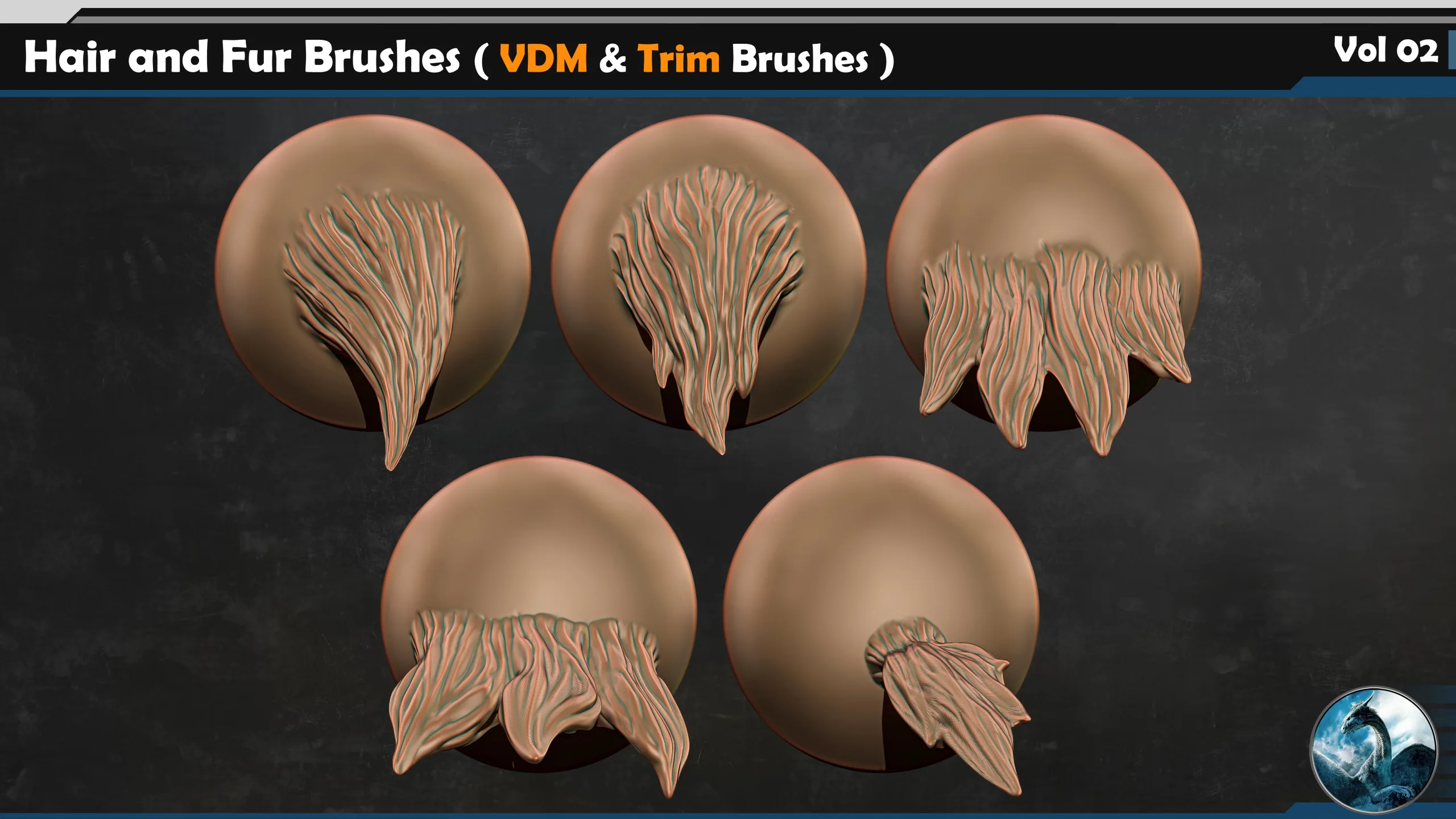 Hair and Fur Brushes ( VDM & Trim Brushes ) Vol 02