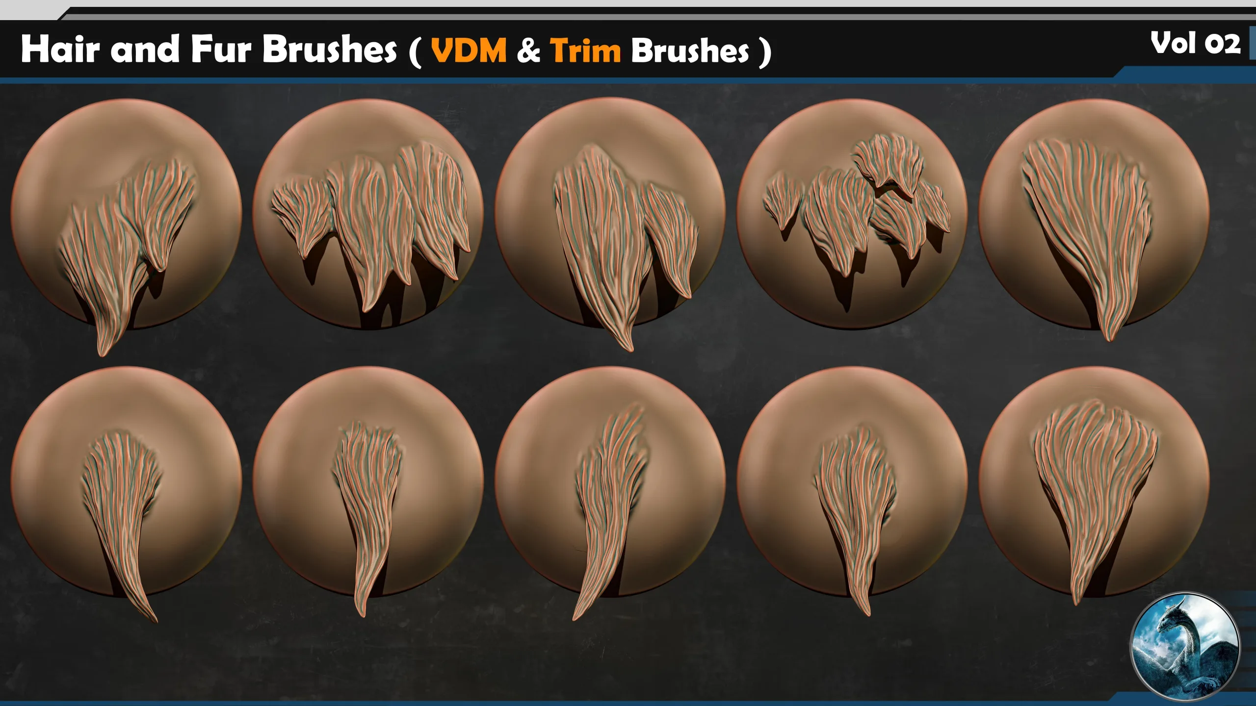 Hair and Fur Brushes ( VDM & Trim Brushes ) Vol 02