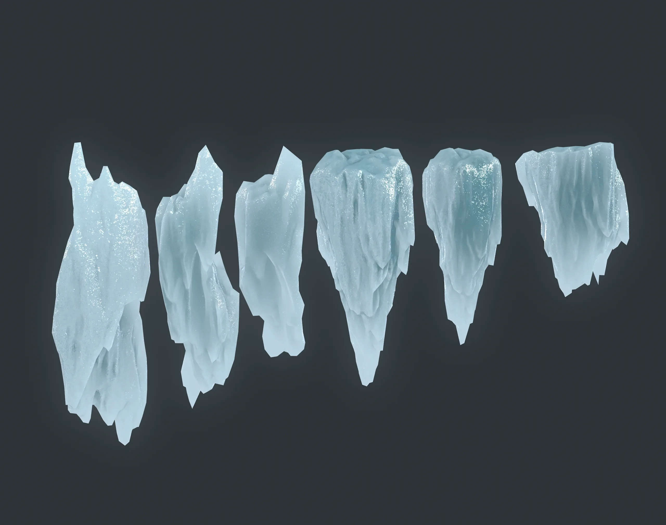 40 Low poly Ice Cave Modulars - 231219