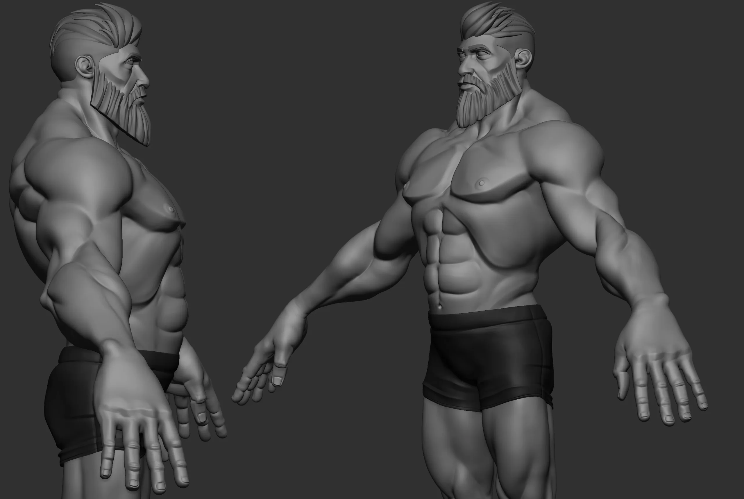 Stylized Muscular Male Basemesh