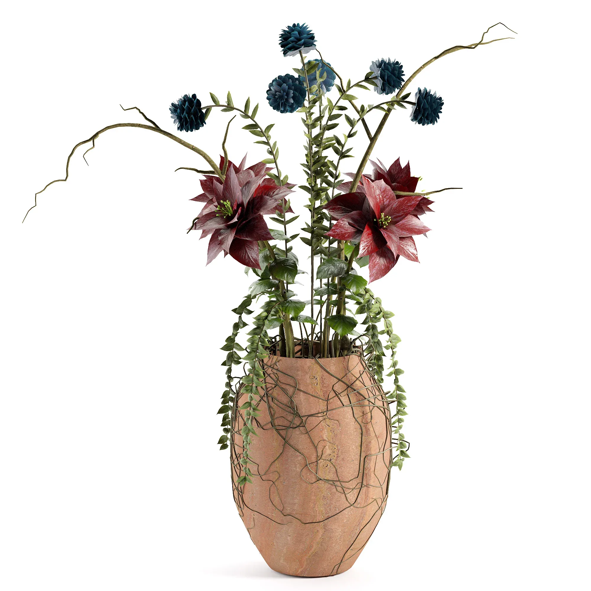 Intricate 3D Model of the Gloom Flower Pot