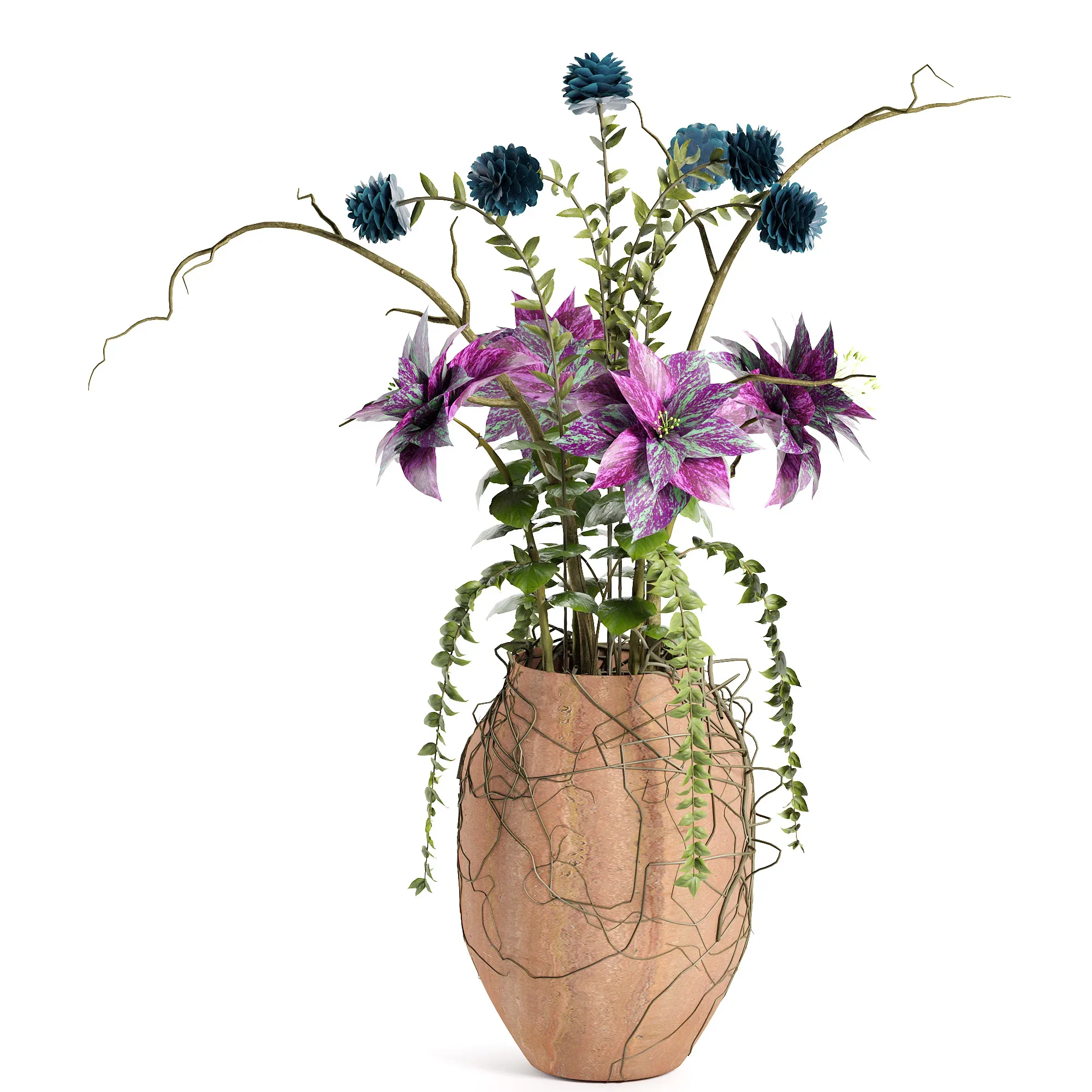 Intricate 3D Model of the Gloom Flower Pot