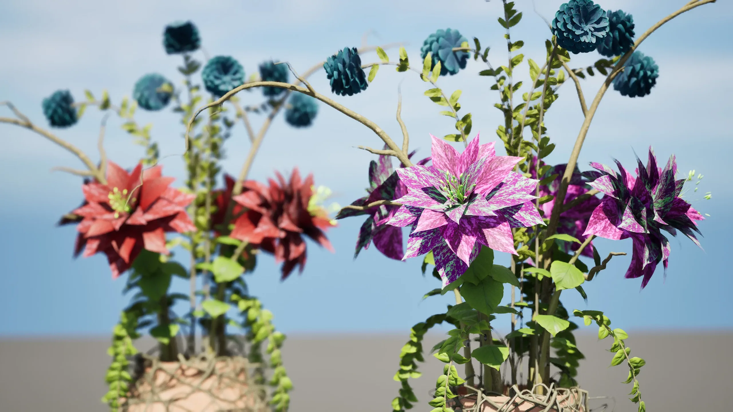 Intricate 3D Model of the Gloom Flower Pot