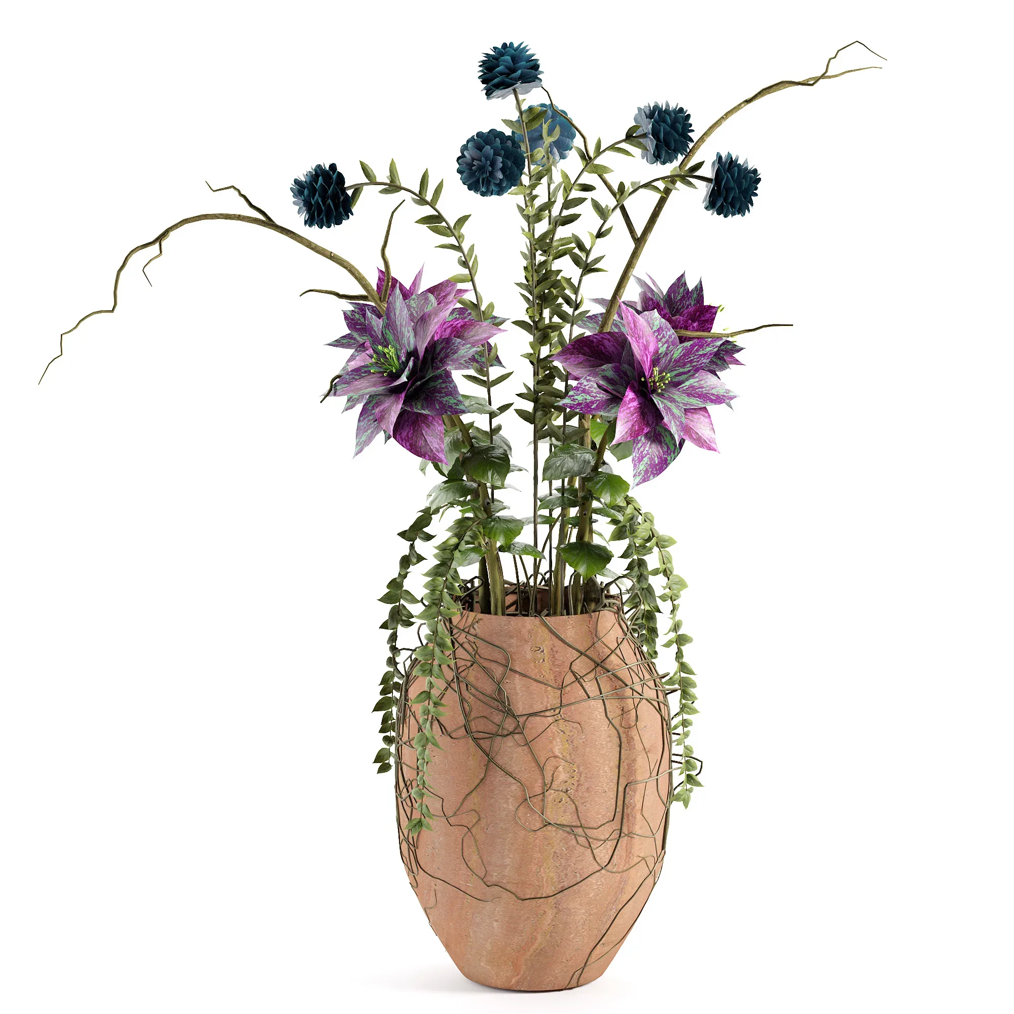 Intricate 3D Model of the Gloom Flower Pot