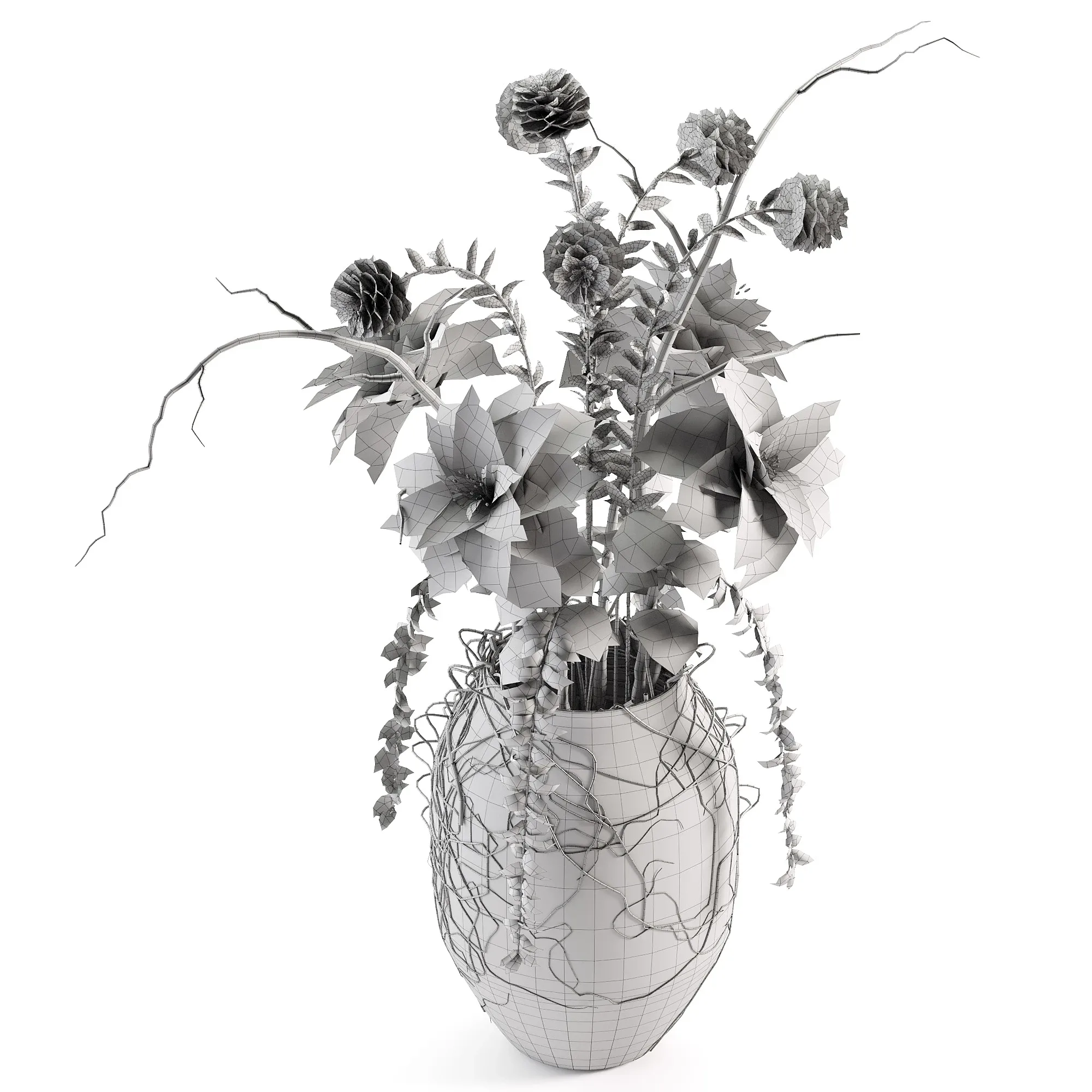 Intricate 3D Model of the Gloom Flower Pot