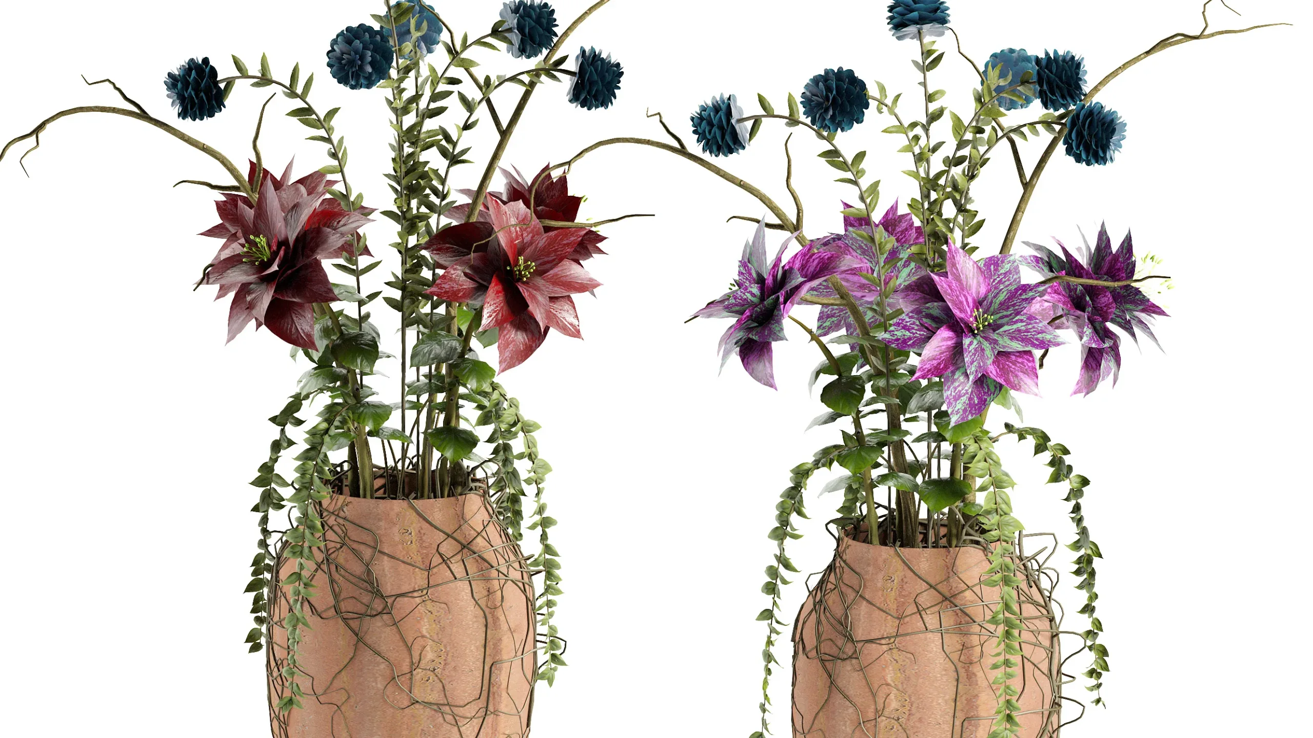 Intricate 3D Model of the Gloom Flower Pot