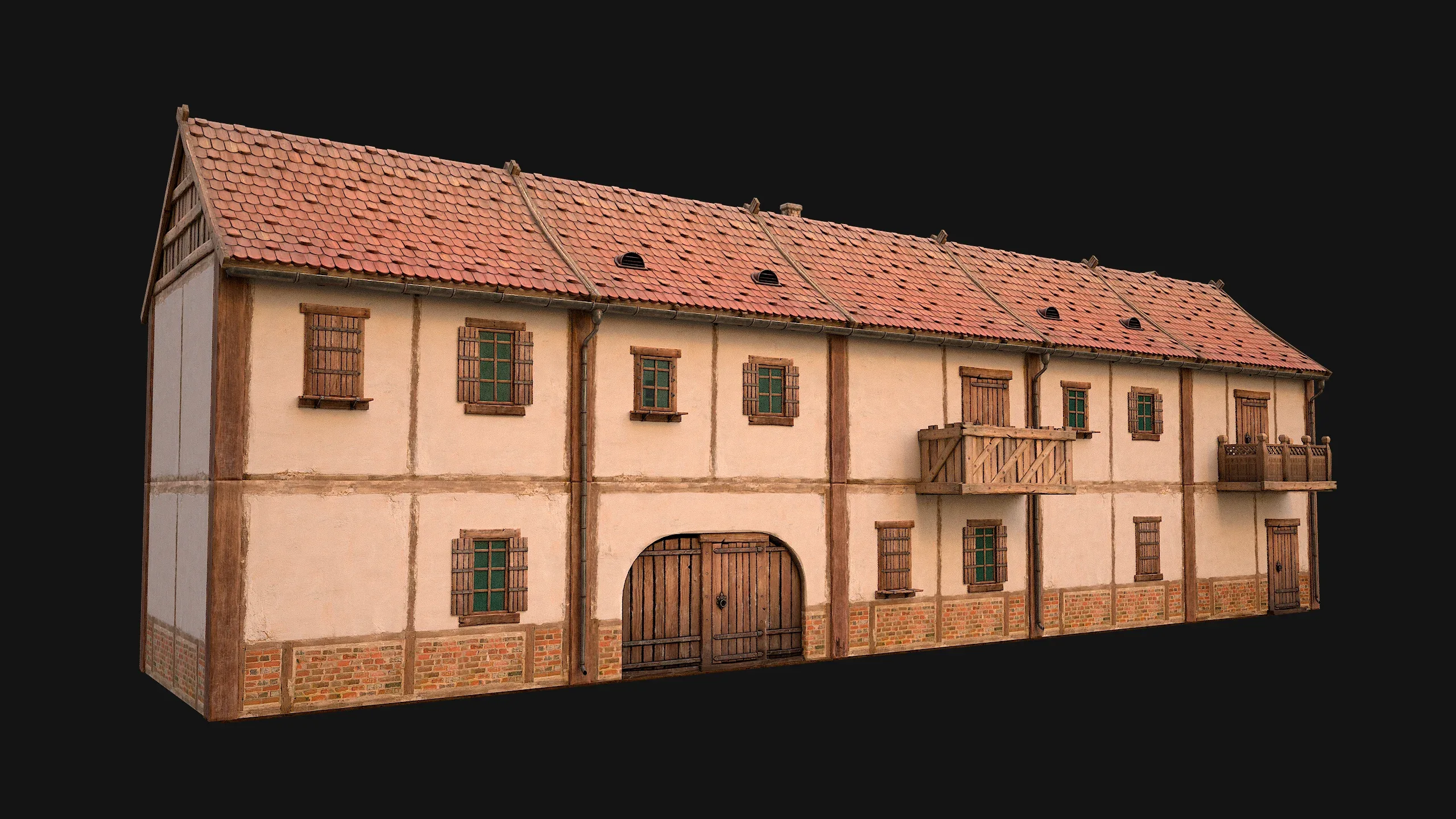 Medieval house with balcony