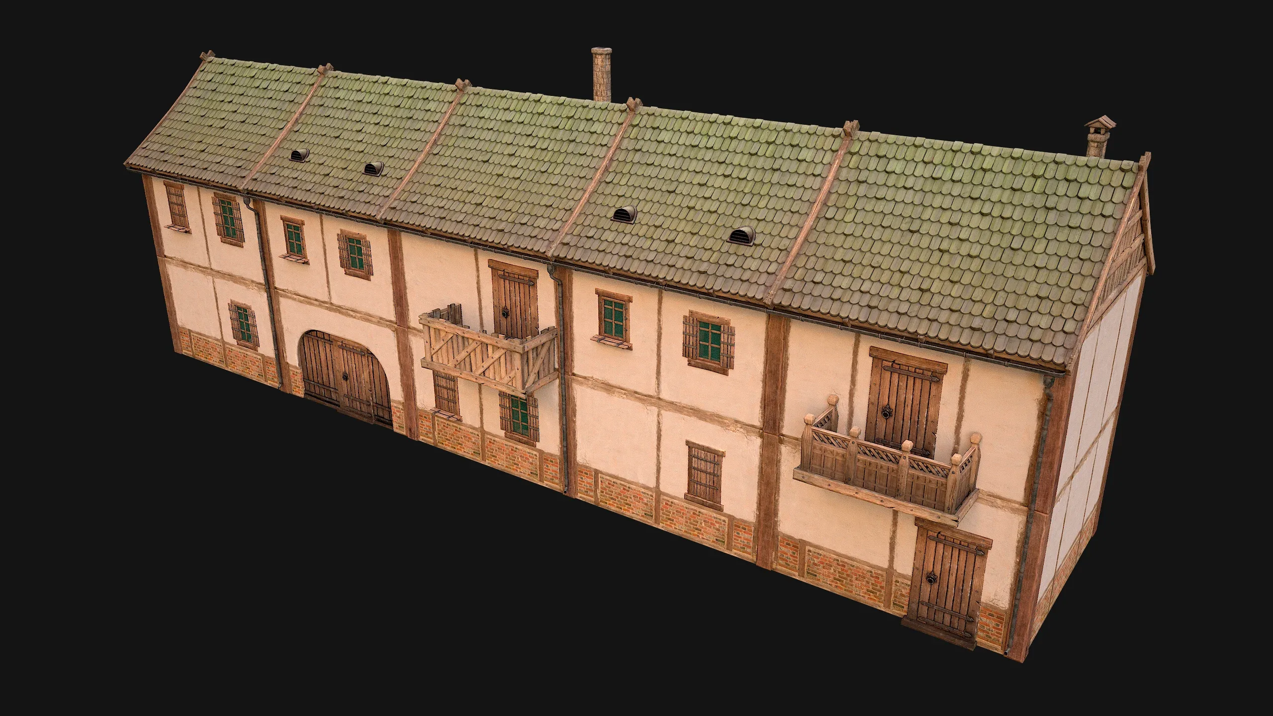 Medieval house with balcony