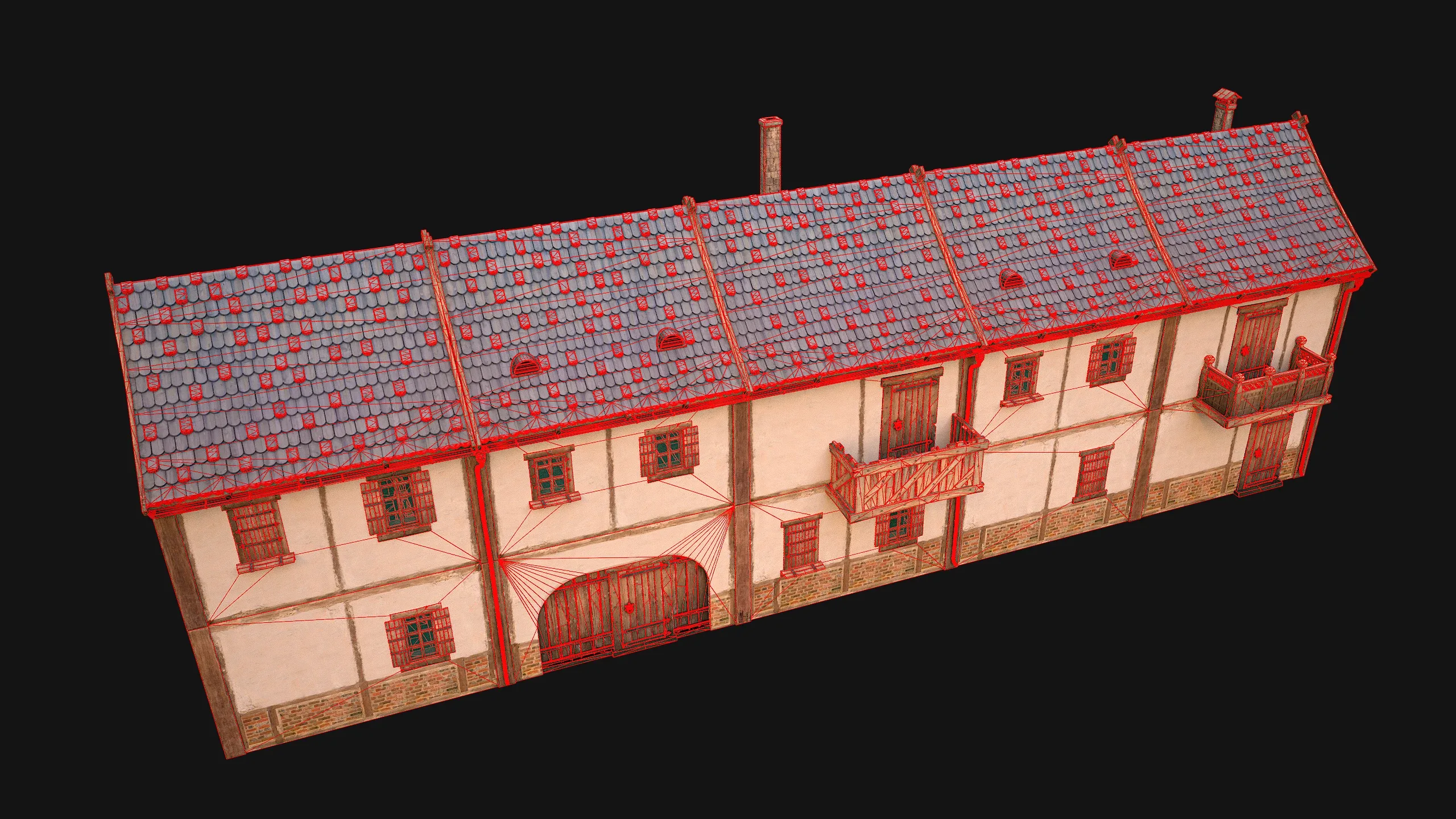 Medieval house with balcony