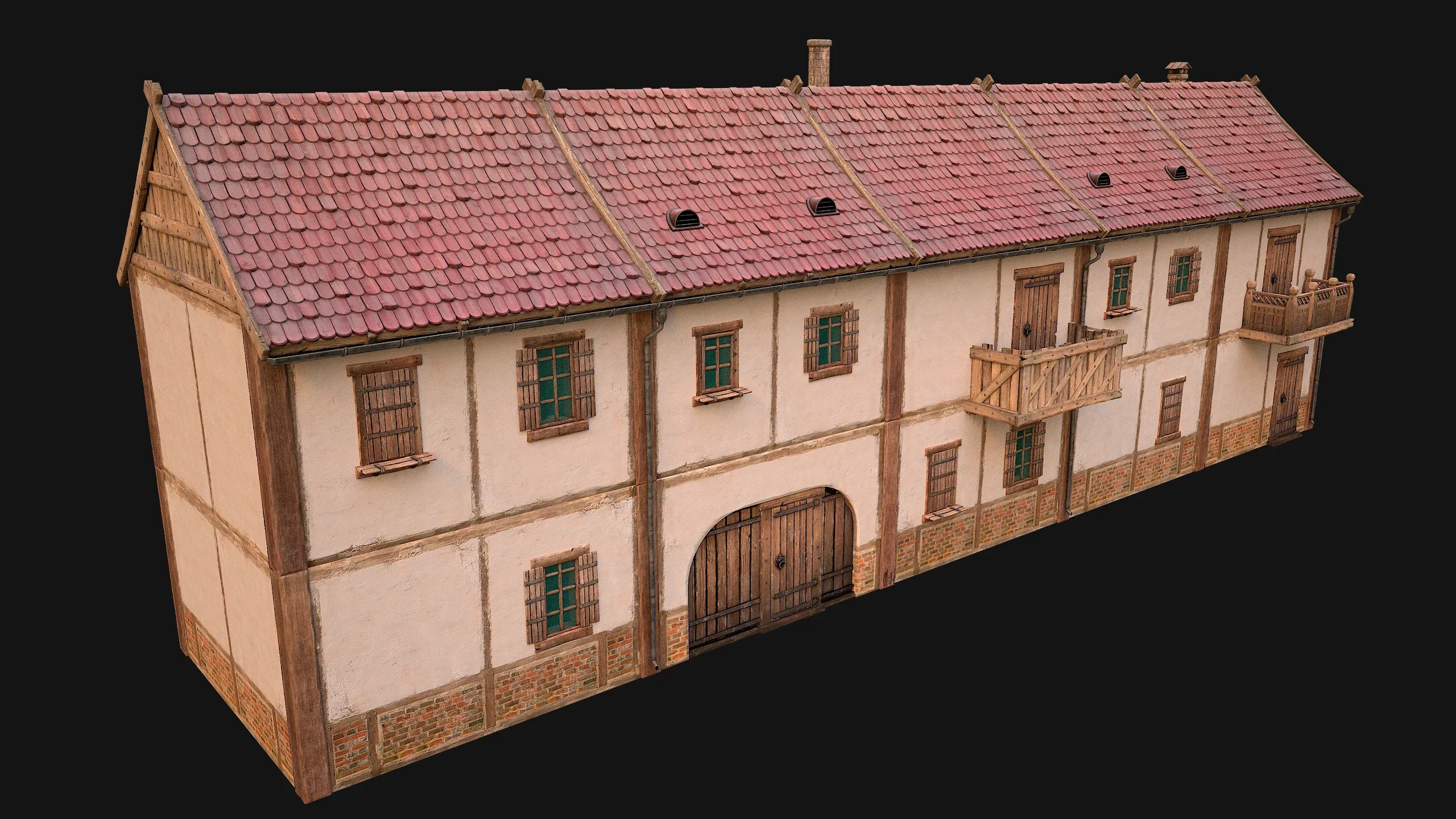 Medieval house with balcony