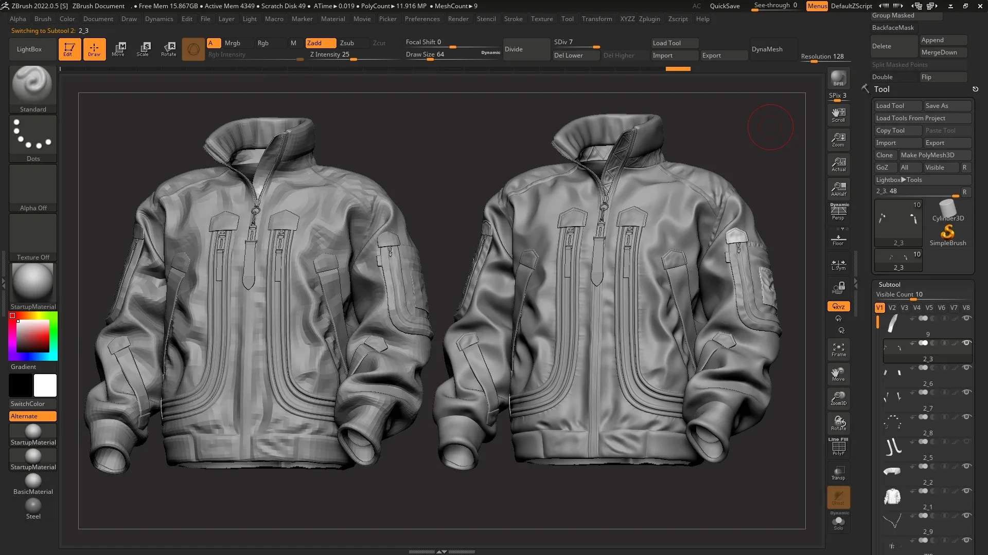 Modern Jacket - Tutorial (Full Pipeline) + 3D Model