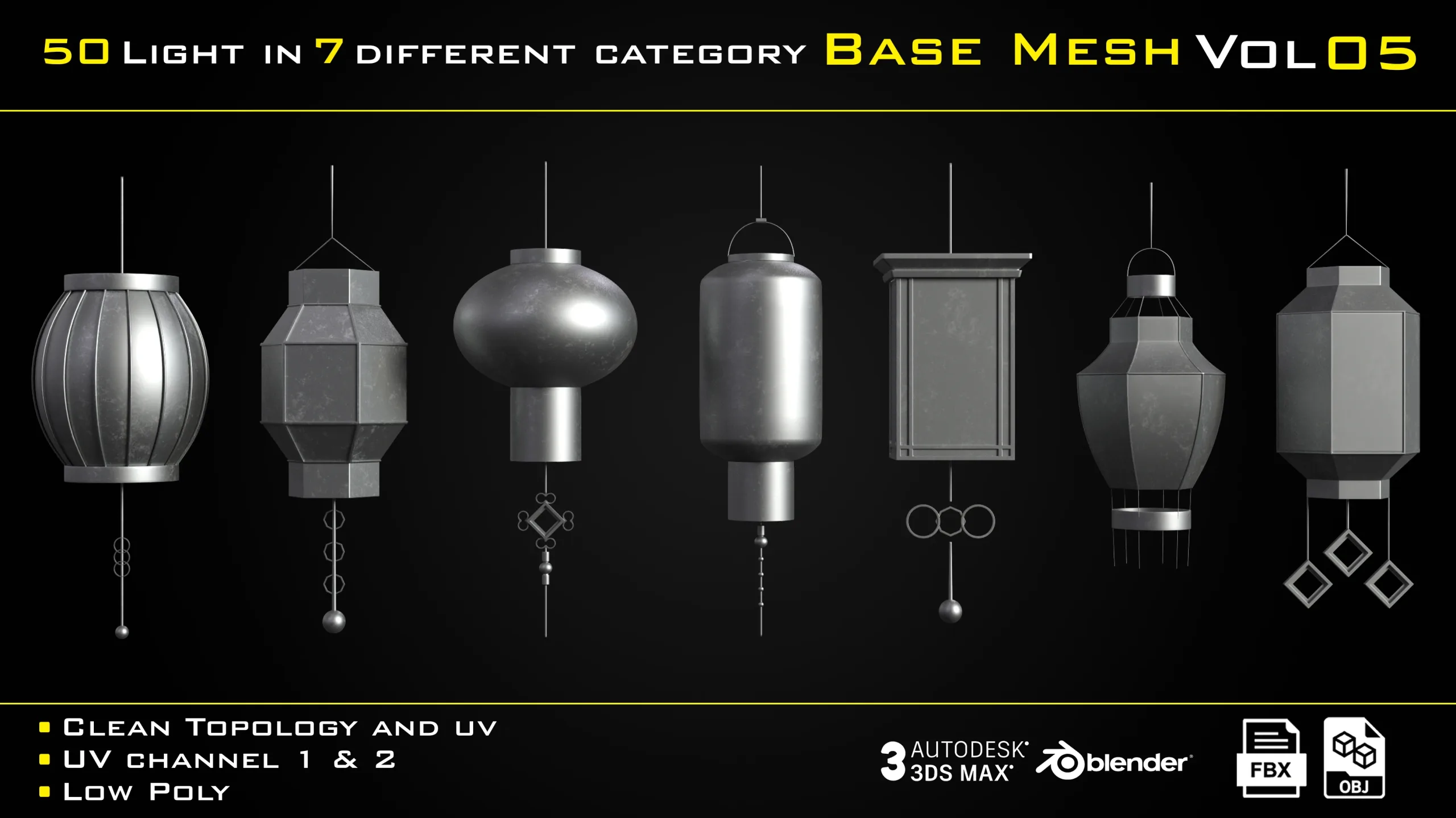 50 Light in 7 different category BASE MESH - VOL 05