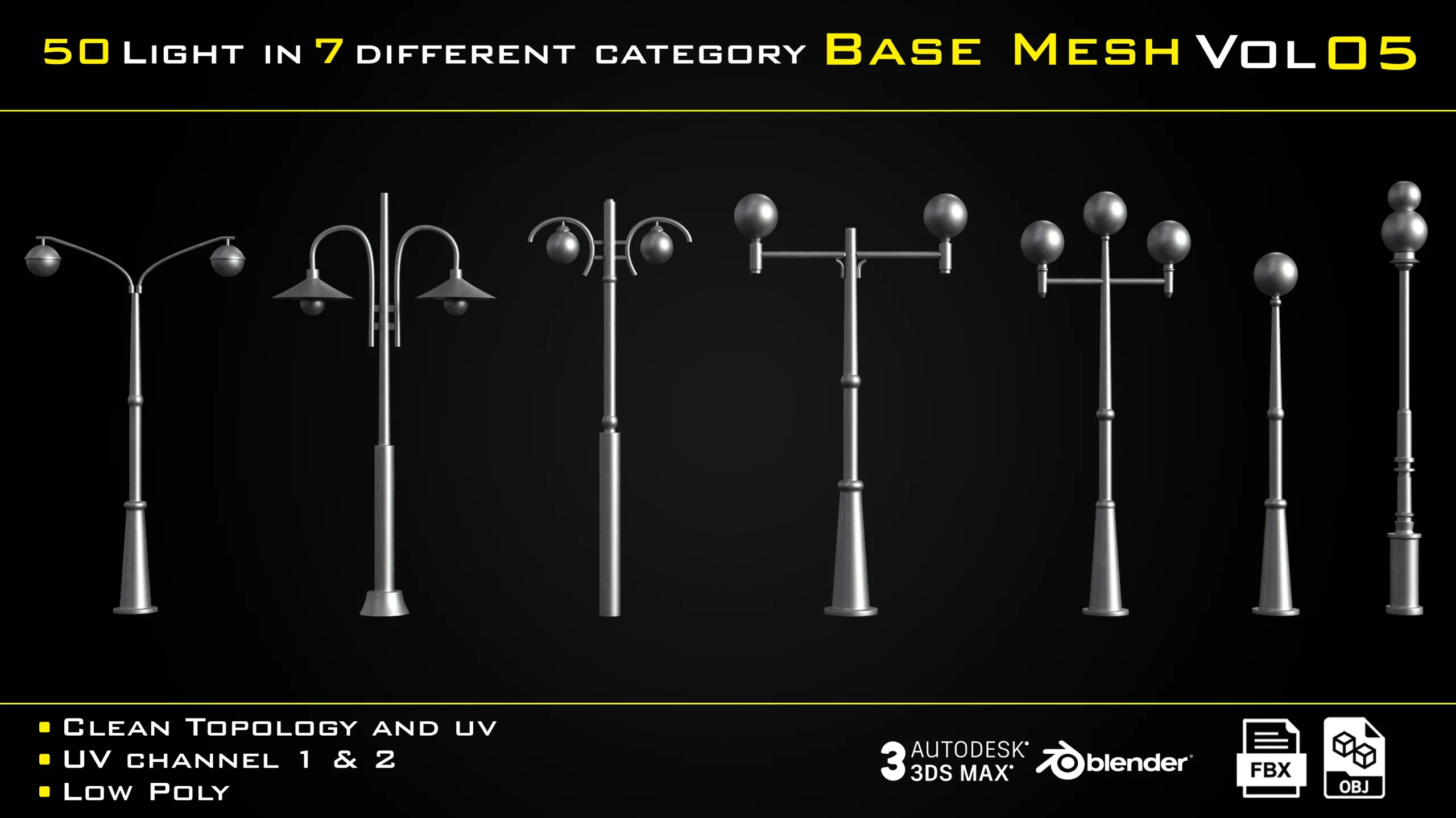 50 Light in 7 different category BASE MESH - VOL 05