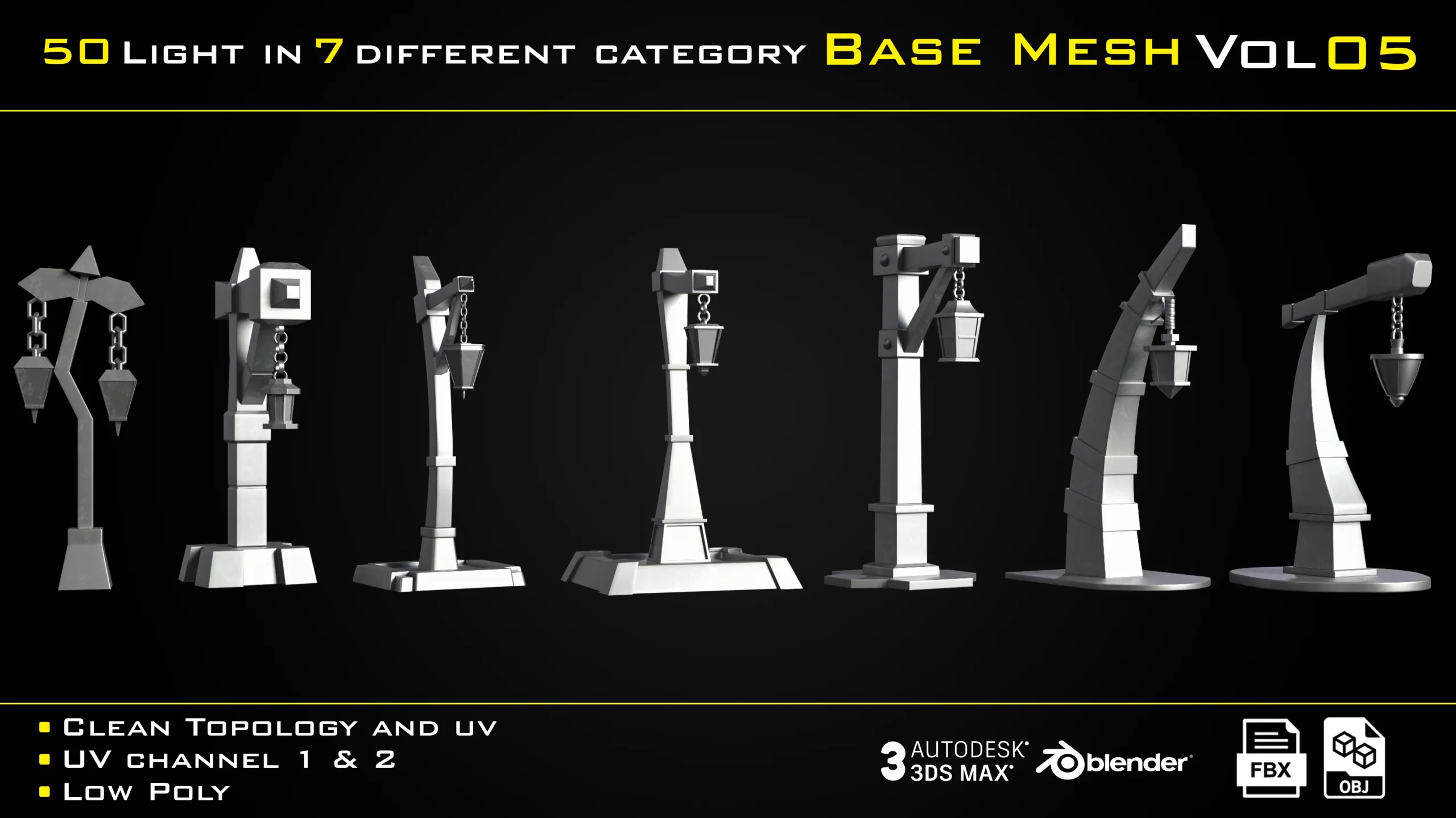 50 Light in 7 different category BASE MESH - VOL 05