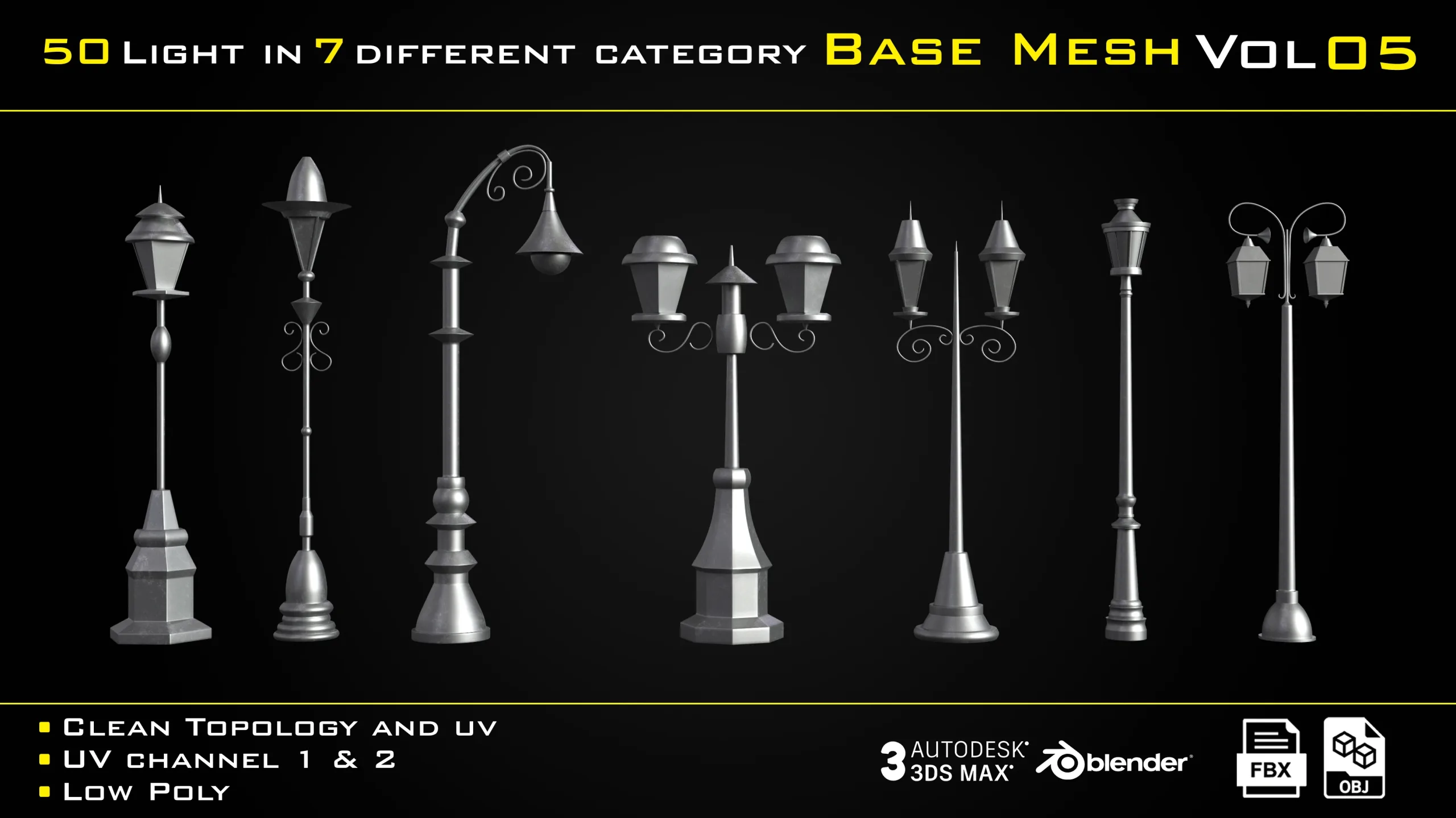 50 Light in 7 different category BASE MESH - VOL 05