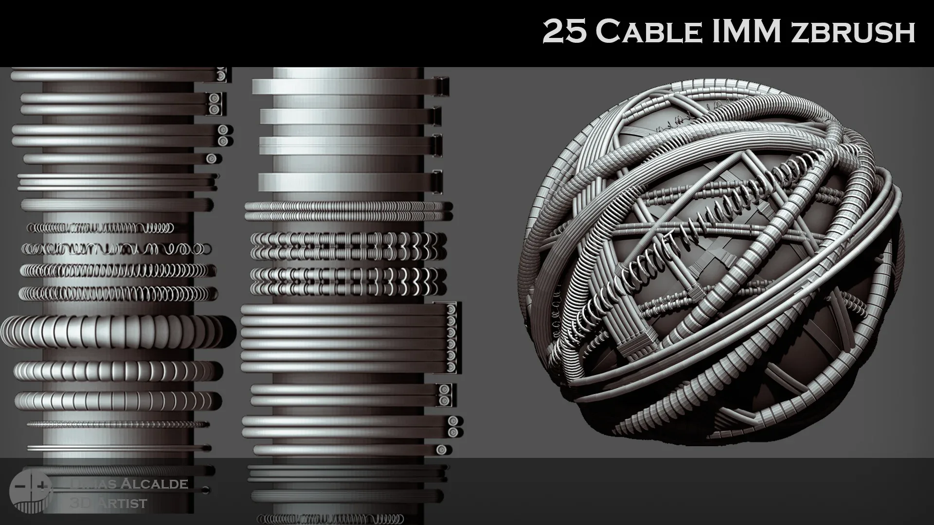 25 CABLE IMM ZBRUSH Brushes Pack {Blender}