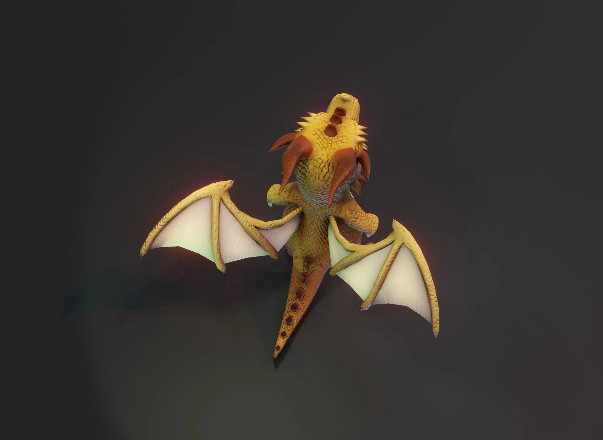 Cartoon Brown Dragon Animated Low-poly 3D Model