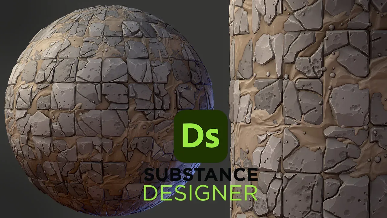 Stylized Broken Tile - Substance 3D Designer + Sbsar File