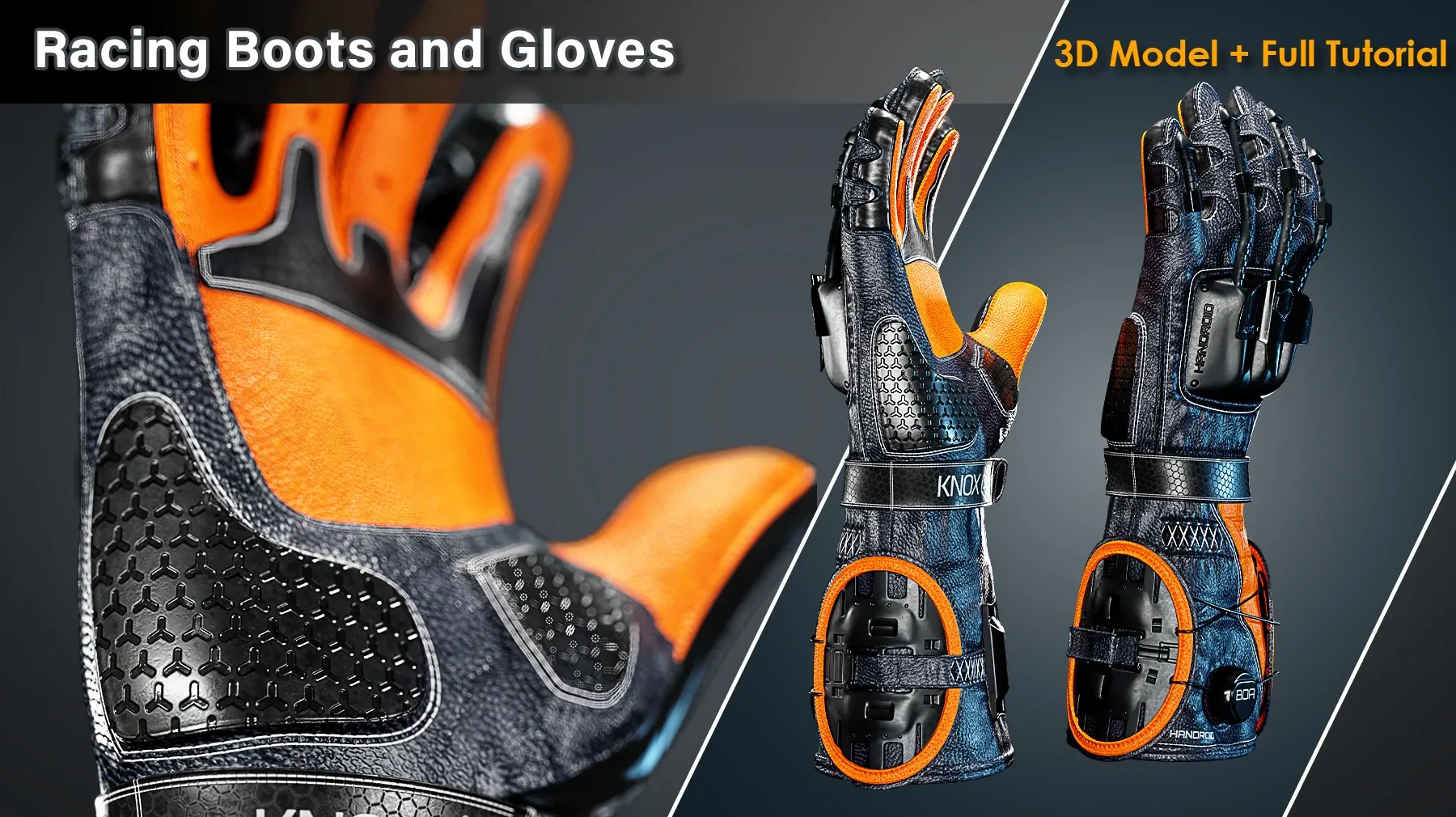 Racing Boots and Gloves / 3D Models+Full Tutorial