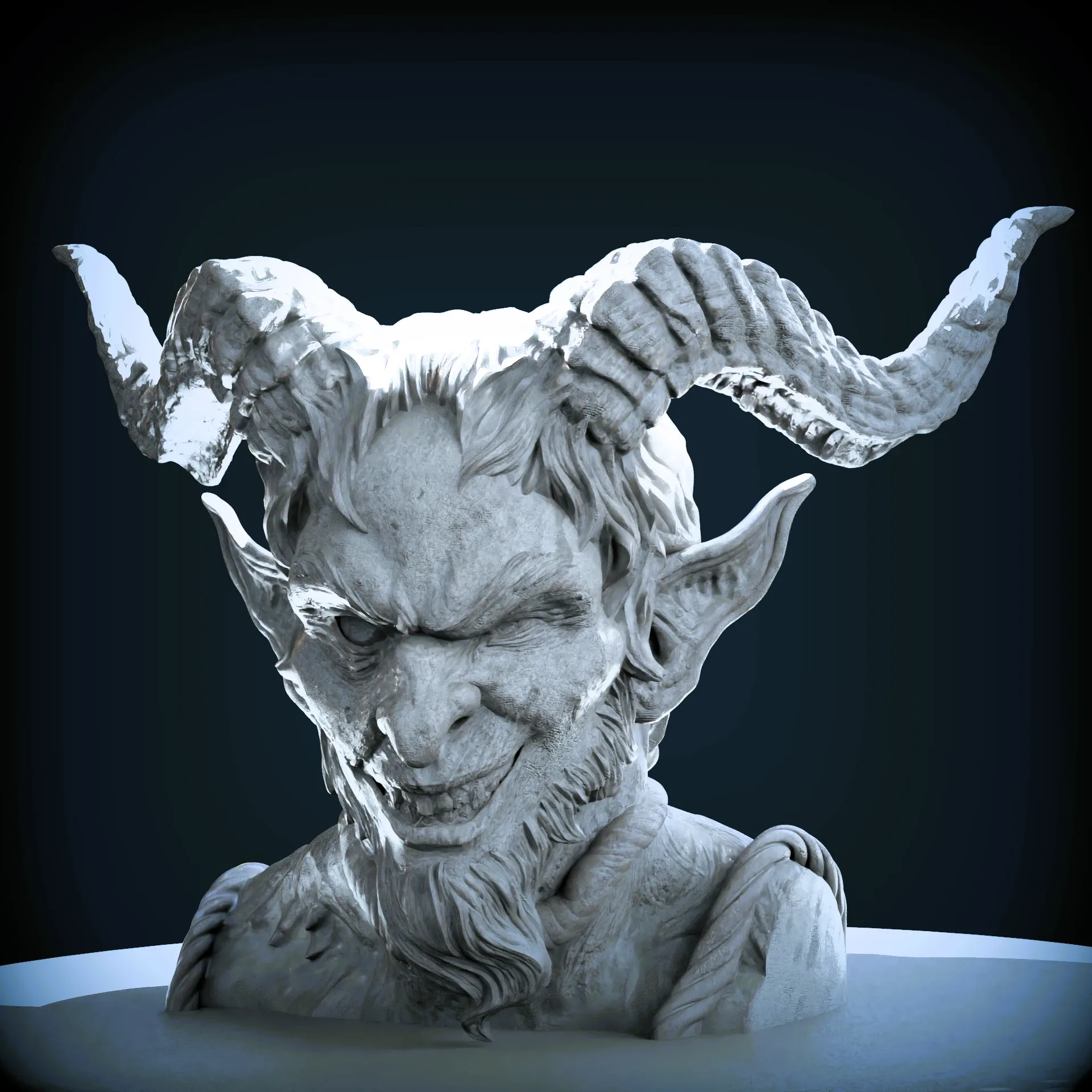 3D Printable Krampus "Evil Santa" Bust