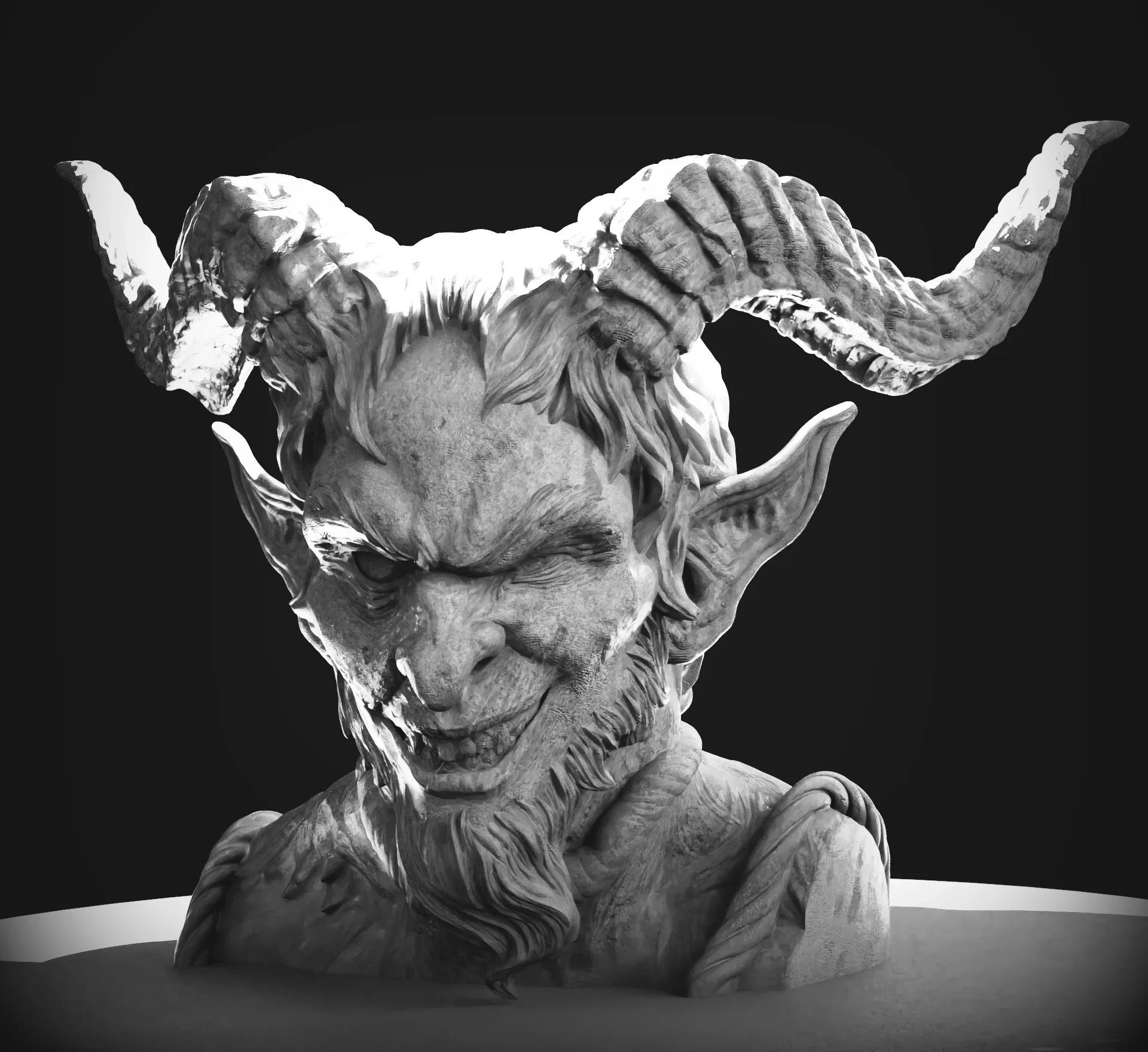 3D Printable Krampus "Evil Santa" Bust