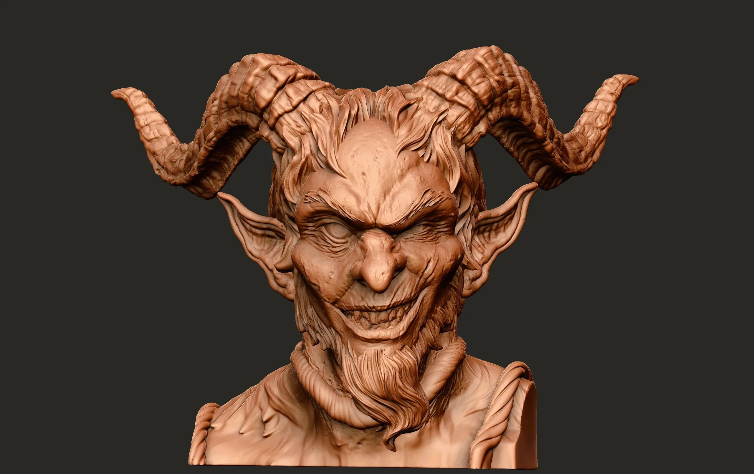 3D Printable Krampus "Evil Santa" Bust