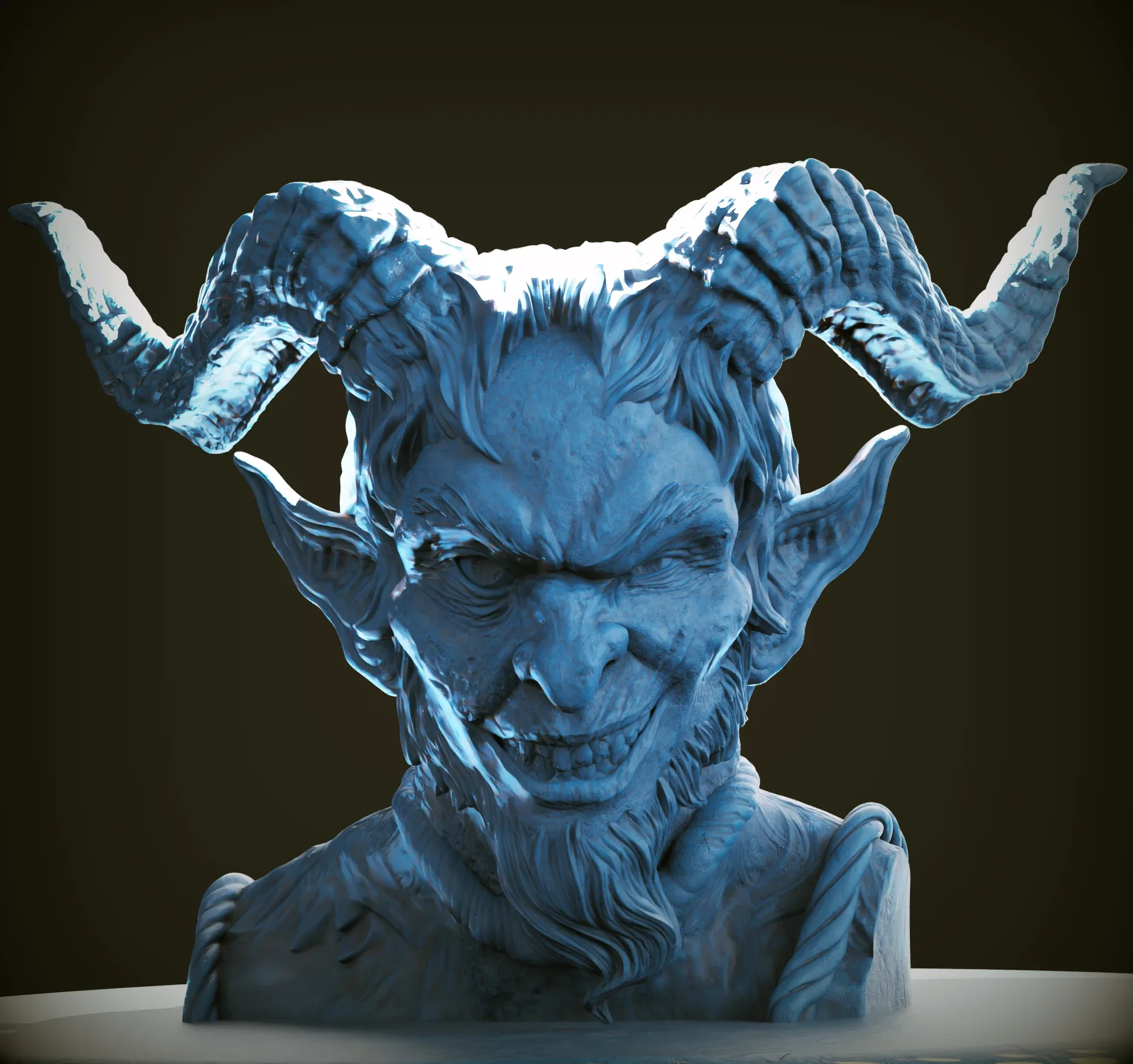 3D Printable Krampus "Evil Santa" Bust