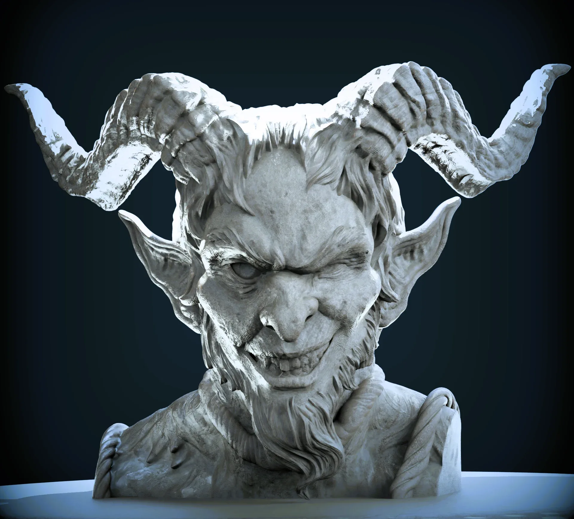 3D Printable Krampus "Evil Santa" Bust