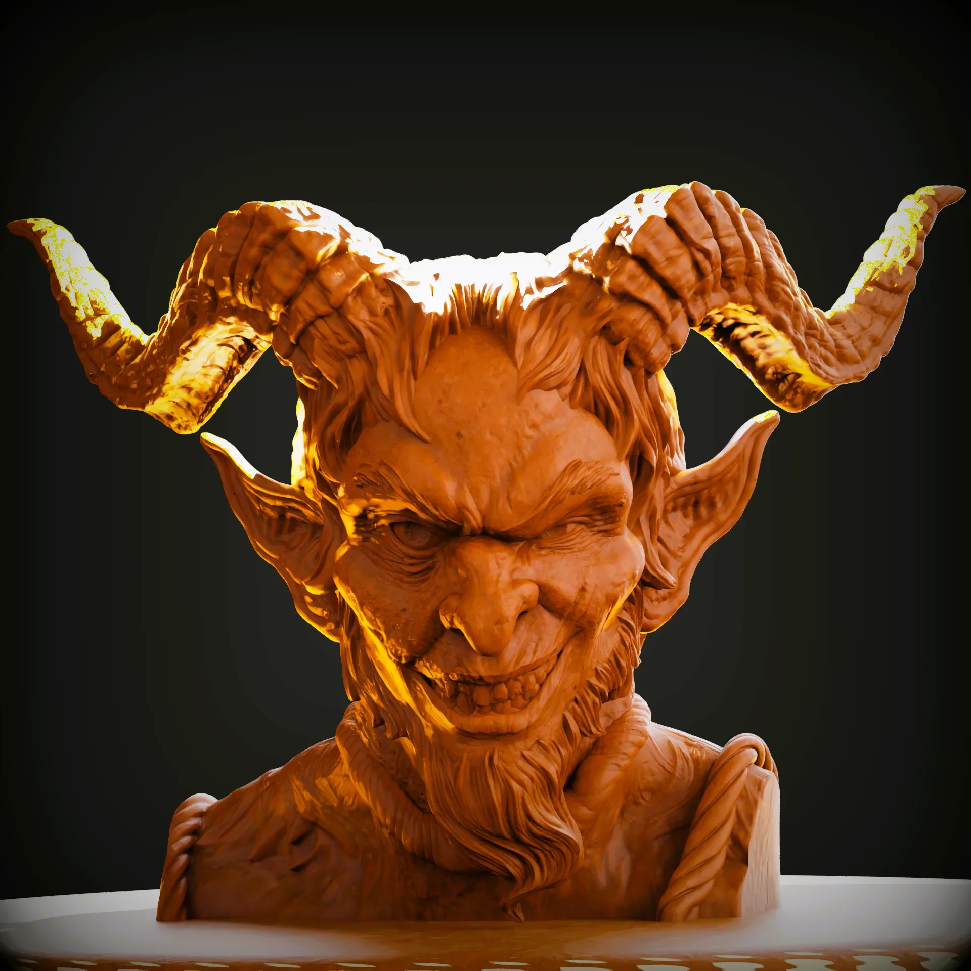 3D Printable Krampus "Evil Santa" Bust