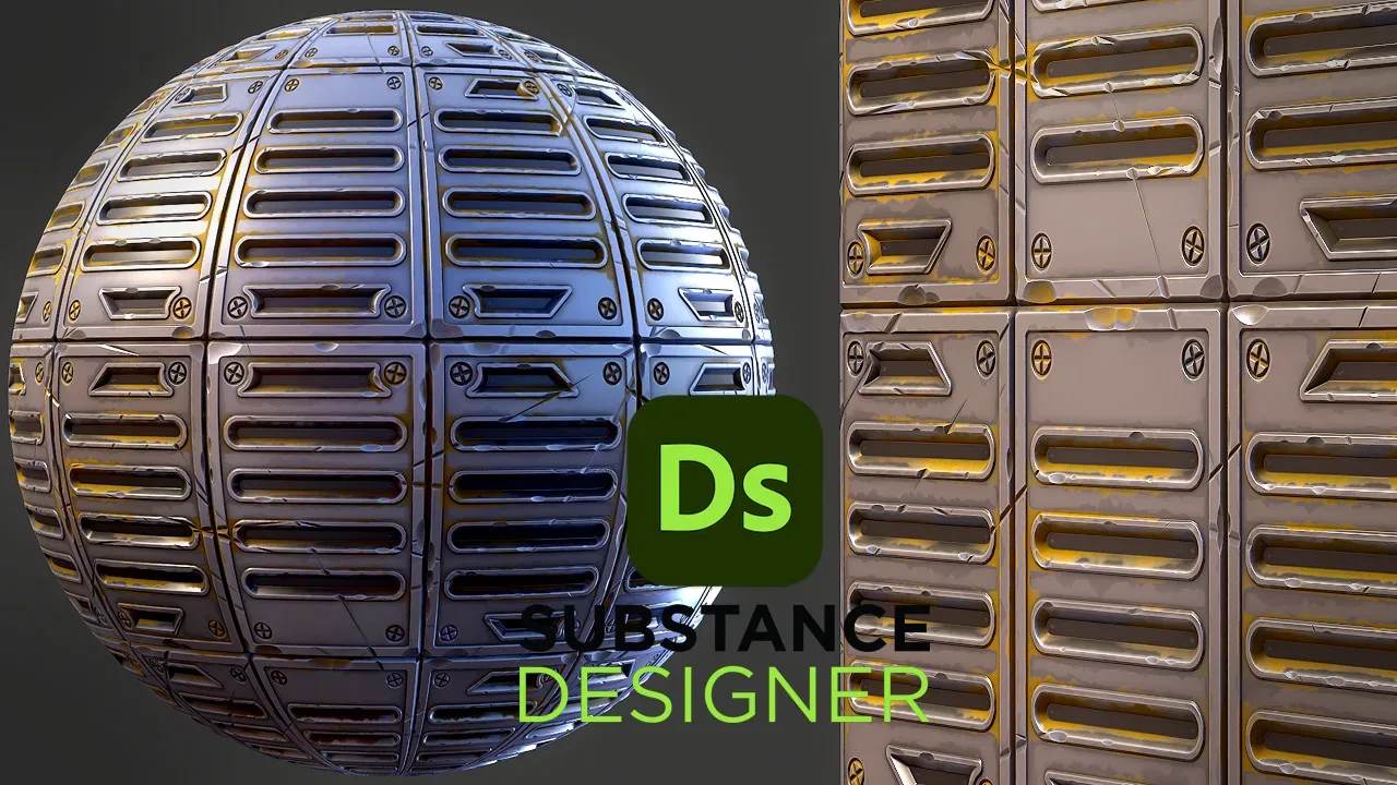 Stylized Metal Grate - Substance 3D Designer + Sbsar File