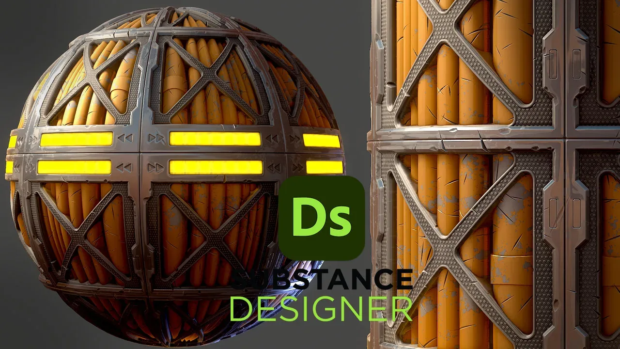 Stylized Sci-Fi Tubes - Substance 3D Designer + Sbsar File