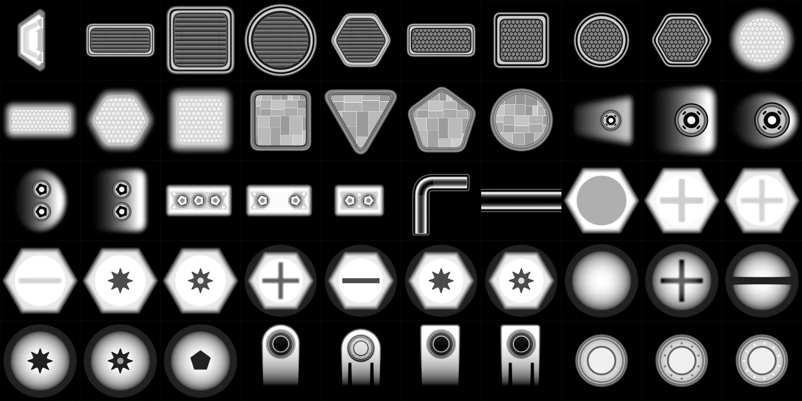 HardSurface Alphas _ Vol.1 FlippedNormals