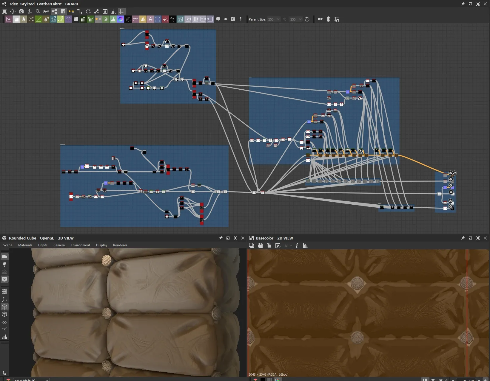 Stylized Leather Fabric - Substance 3D Designer + Sbsar File