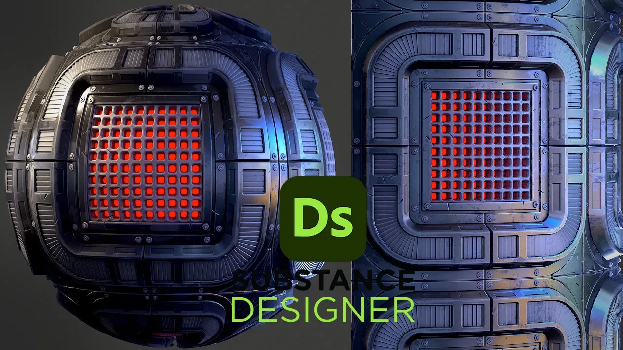 Sci-Fi Grate - Substance 3D Designer + Sbsar File