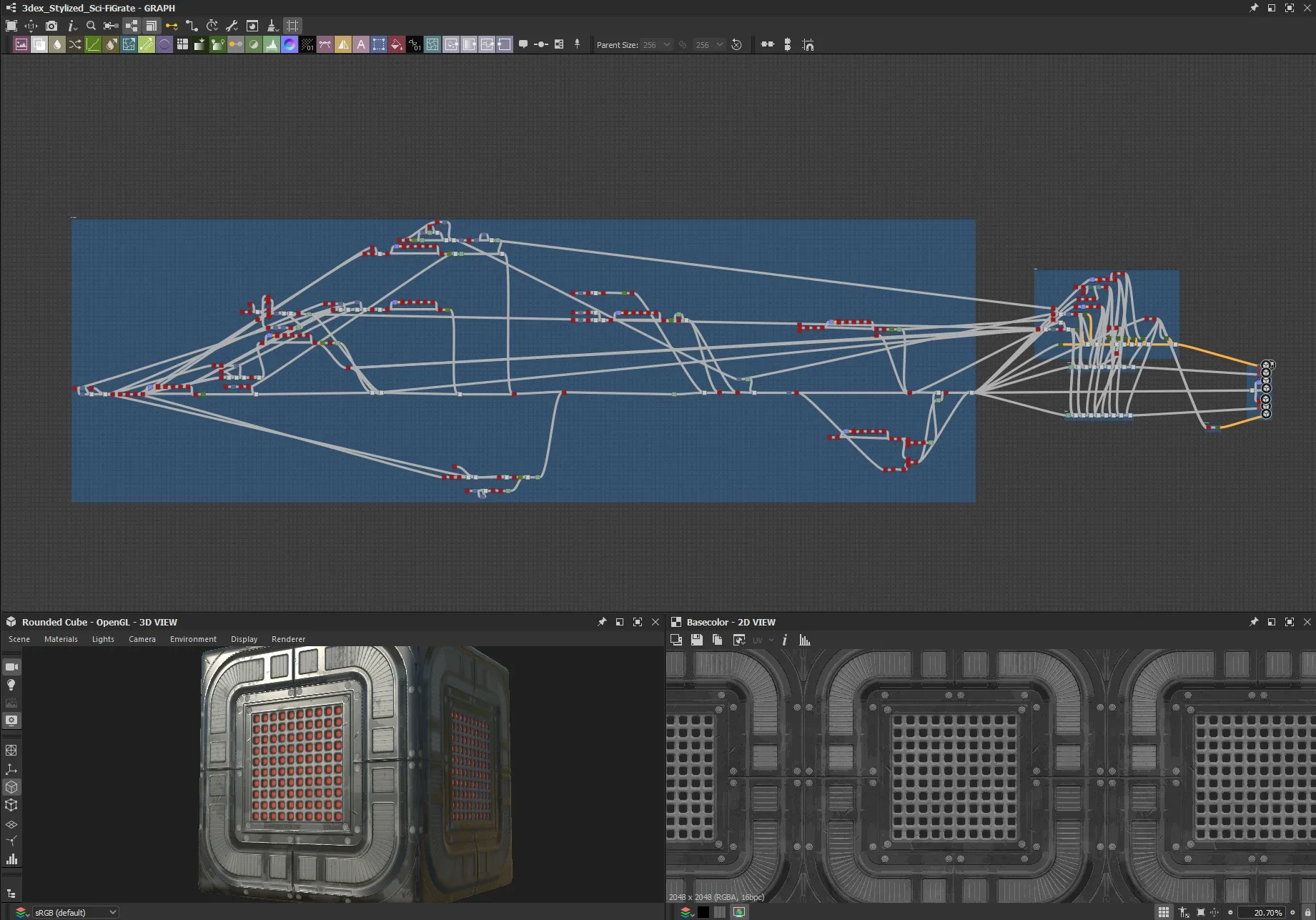 Sci-Fi Grate - Substance 3D Designer + Sbsar File