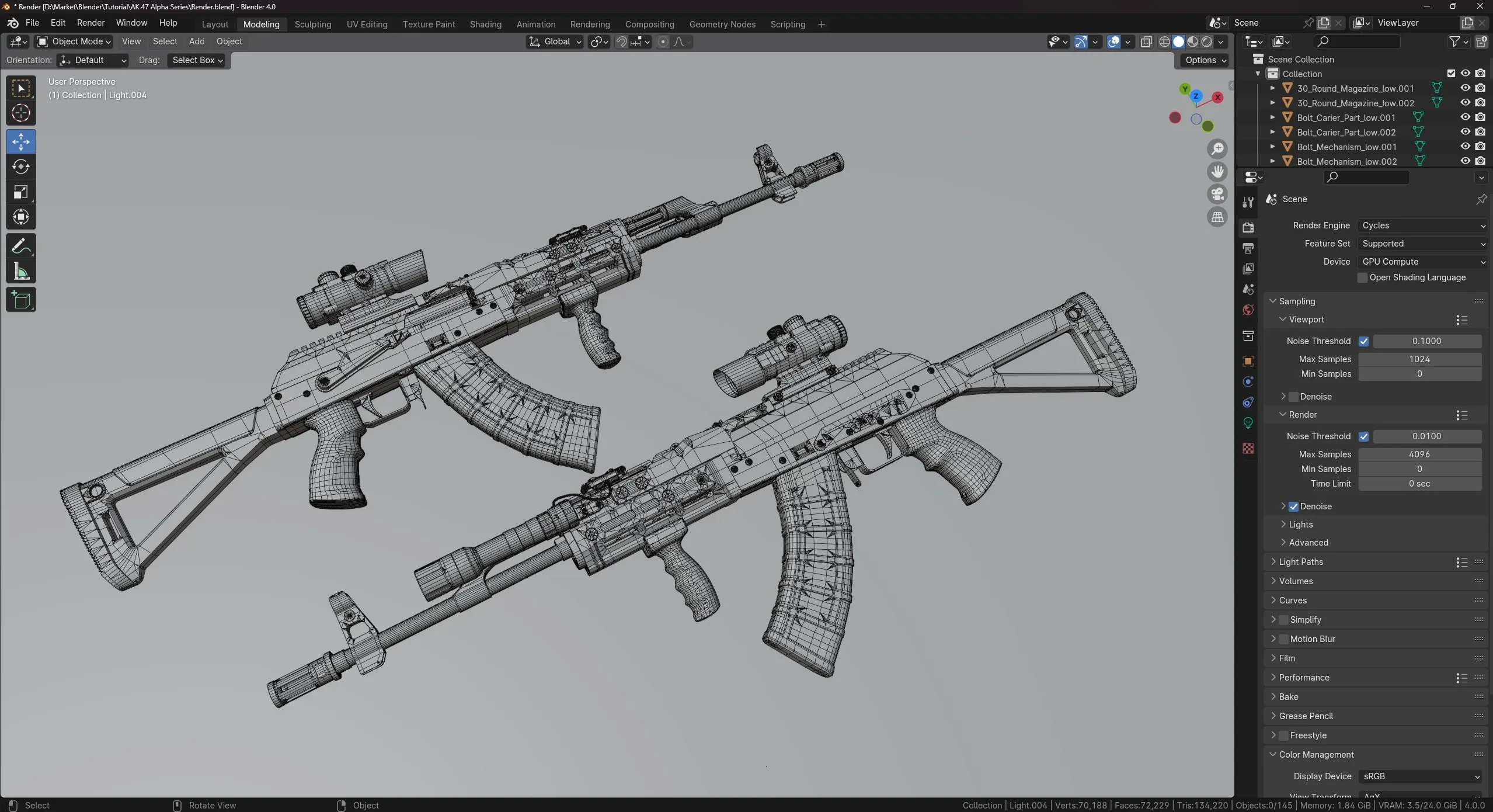 Modeling AK 47 Alpha in Blender and Substance 3D Painter