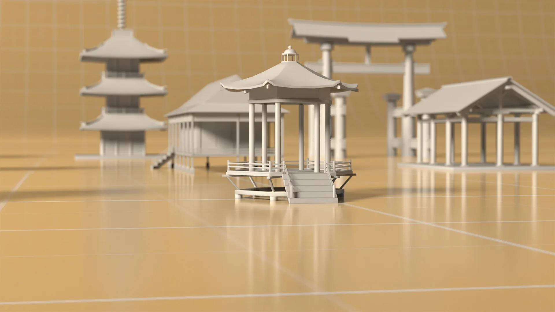 20 Japanese Building Basemesh Vol.05 (Game Ready)