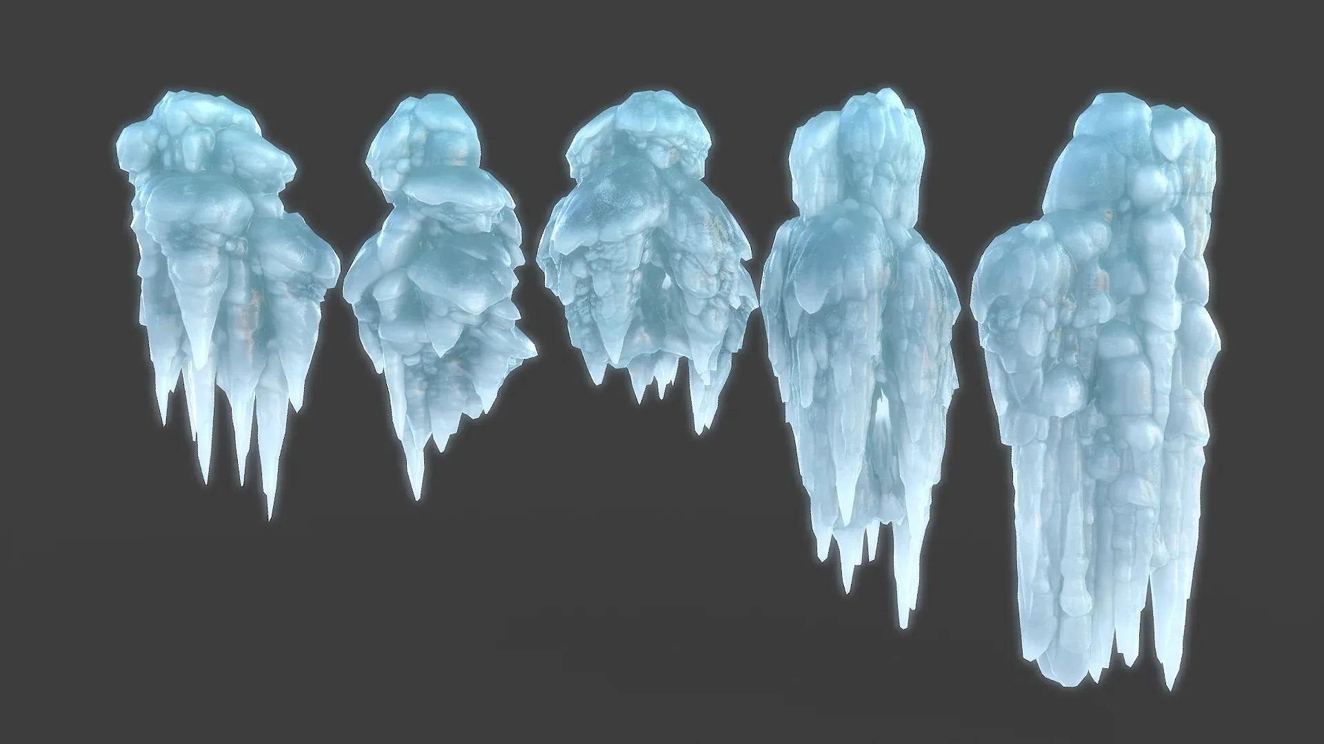 42 Low poly Ice Cave Modulars - 240103