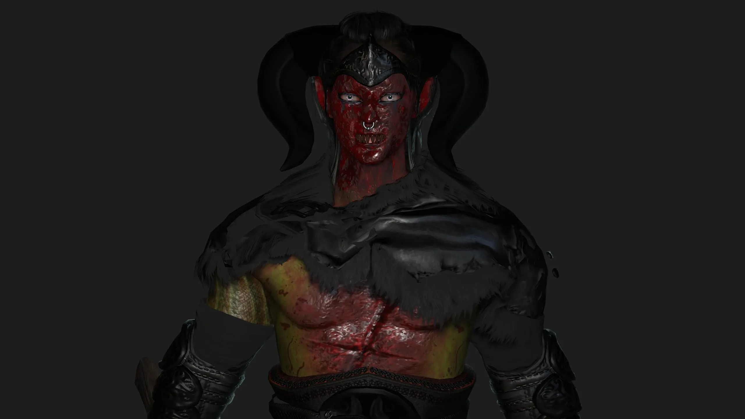 AAA 3D MODEL FANTASY HORROR DEMON CHARACTER - BLOODY DEMON HORN