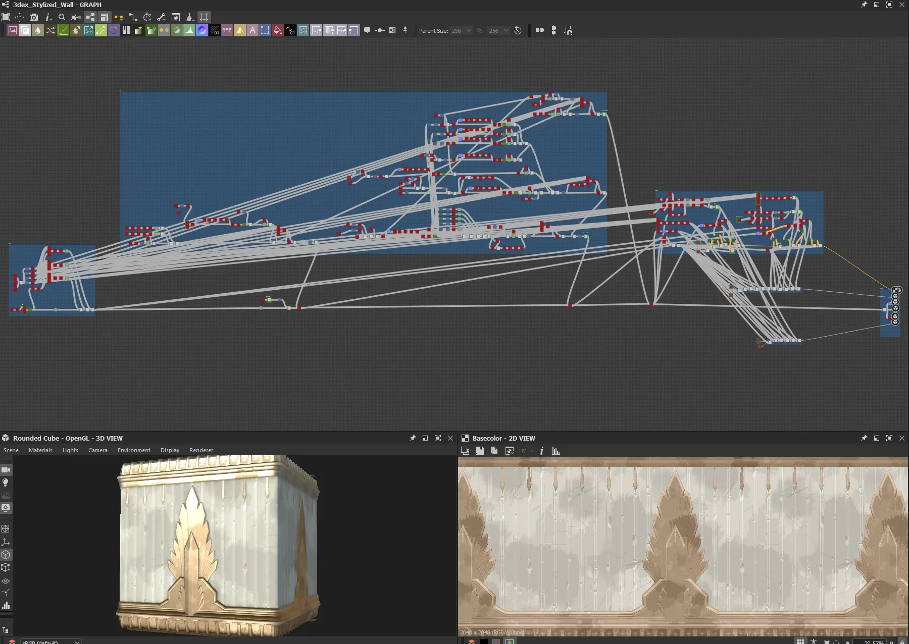 Stylized Wall Material - Substance 3D Designer + Sbsar File